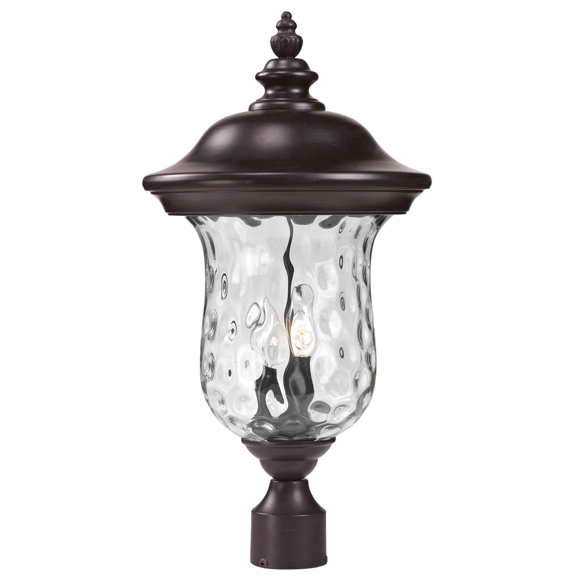 Shown in Bronze finish and Glass shade