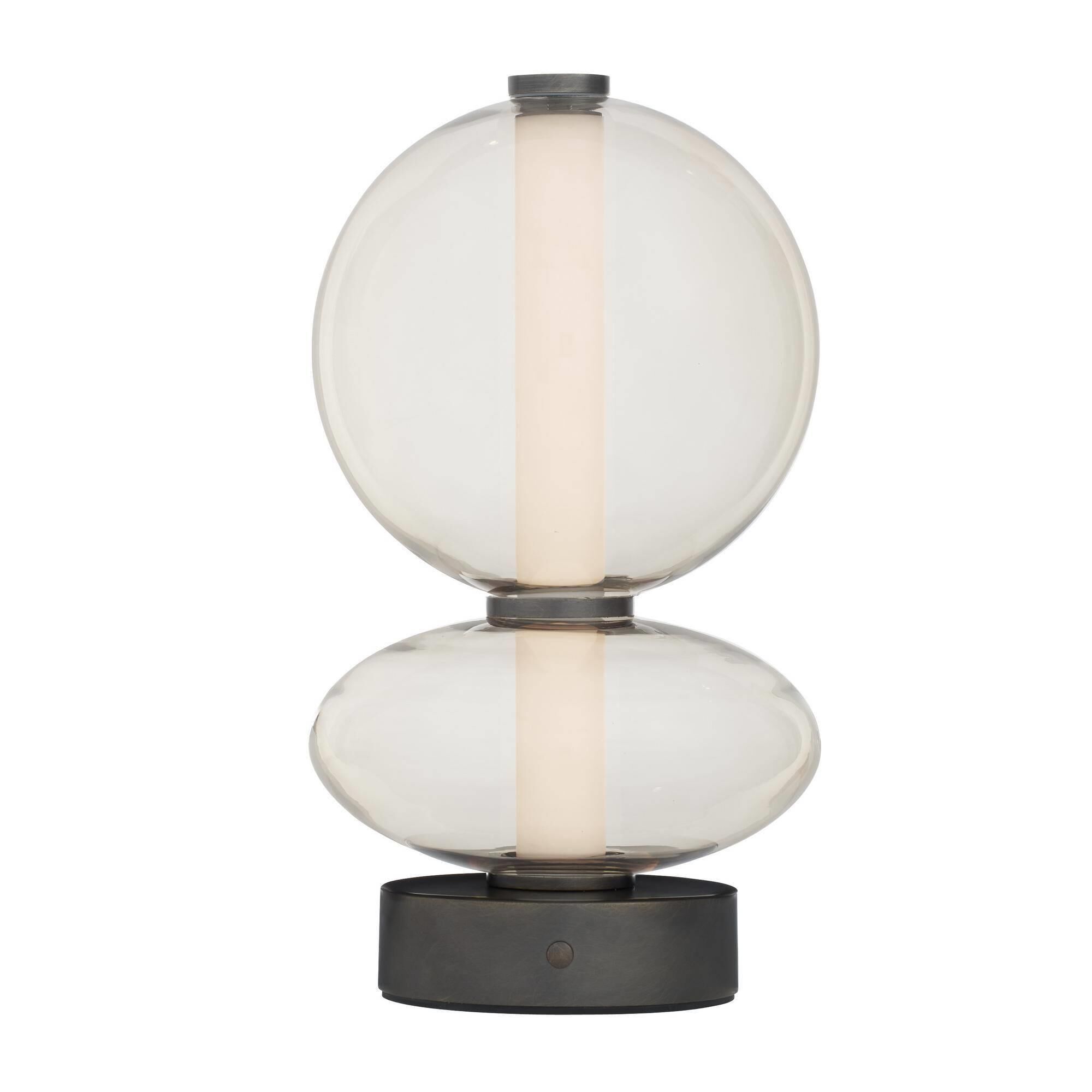 Shown in Champagne Smoke and English Bronze finish and White shade