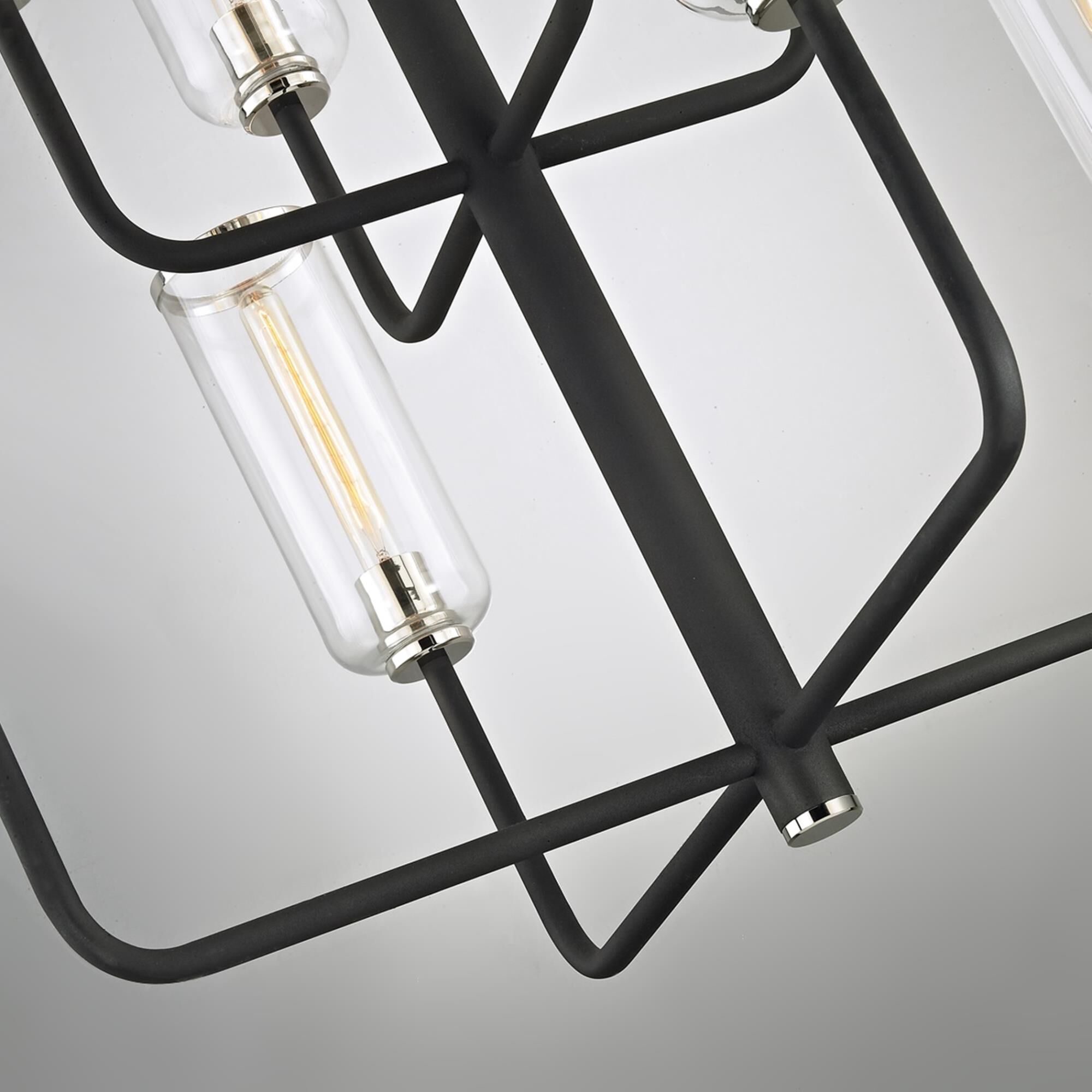 Shown in Carbide Black finish and Clear glass and Polished Nickel accent