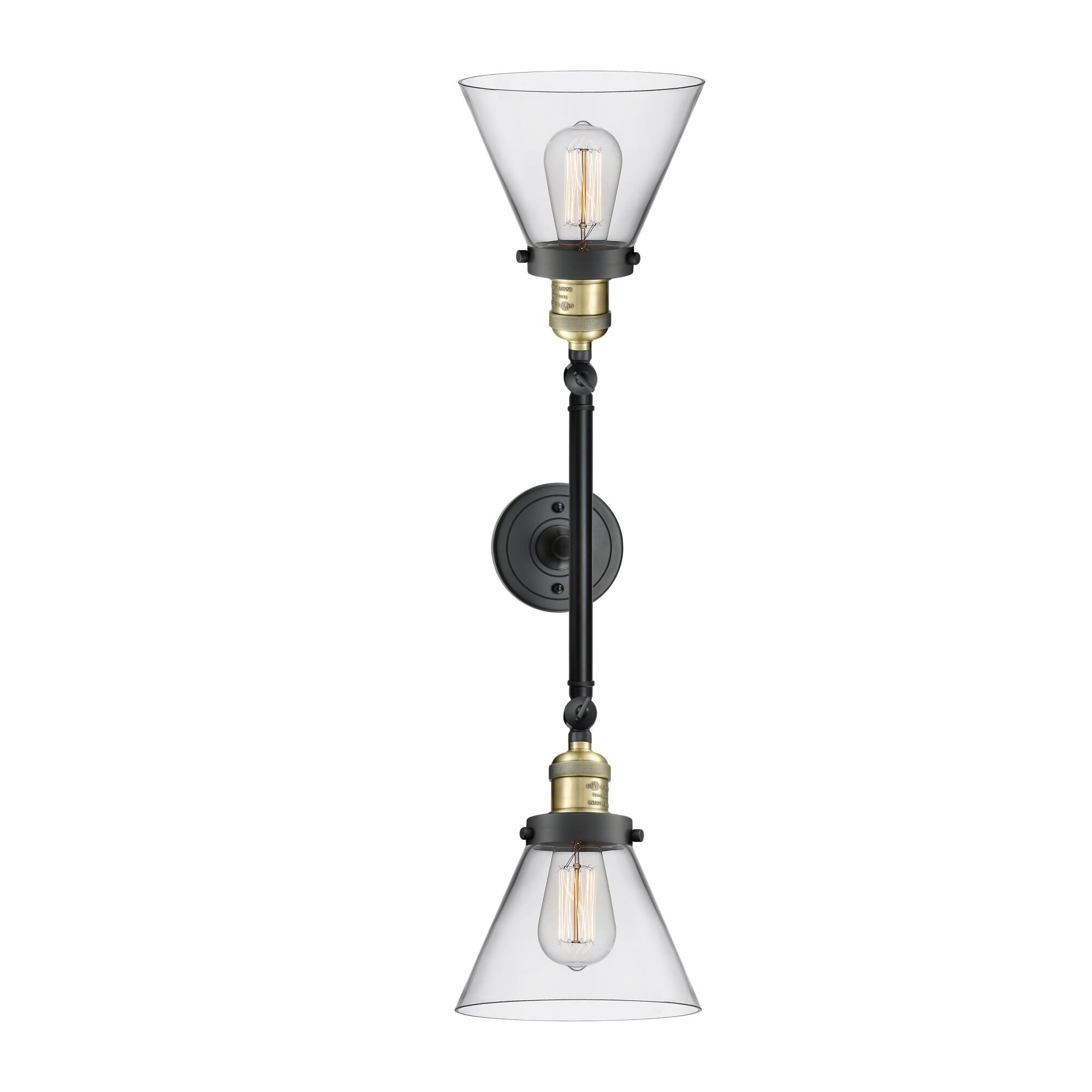 Shown in Black Antique Brass finish and Clear glass