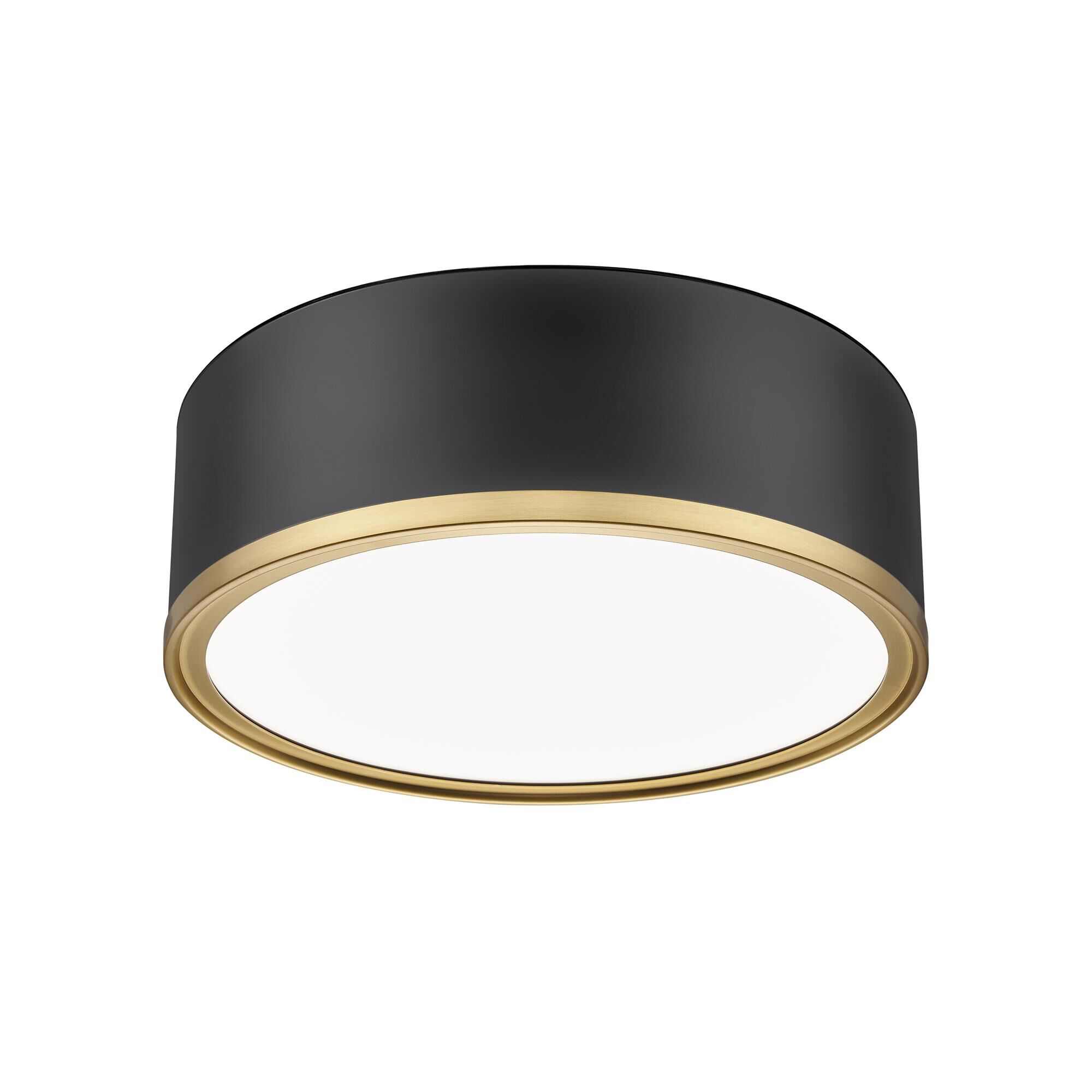 Shown in Matte Black + Modern Gold finish and Frosted glass and Frosted shade