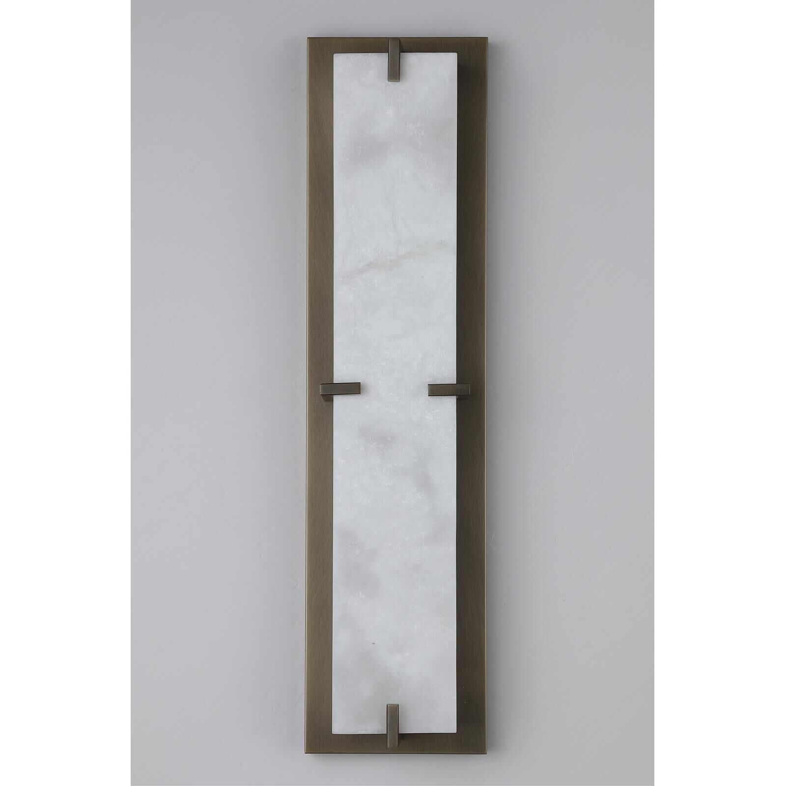 Shown in Alabster and Aged Brass finish