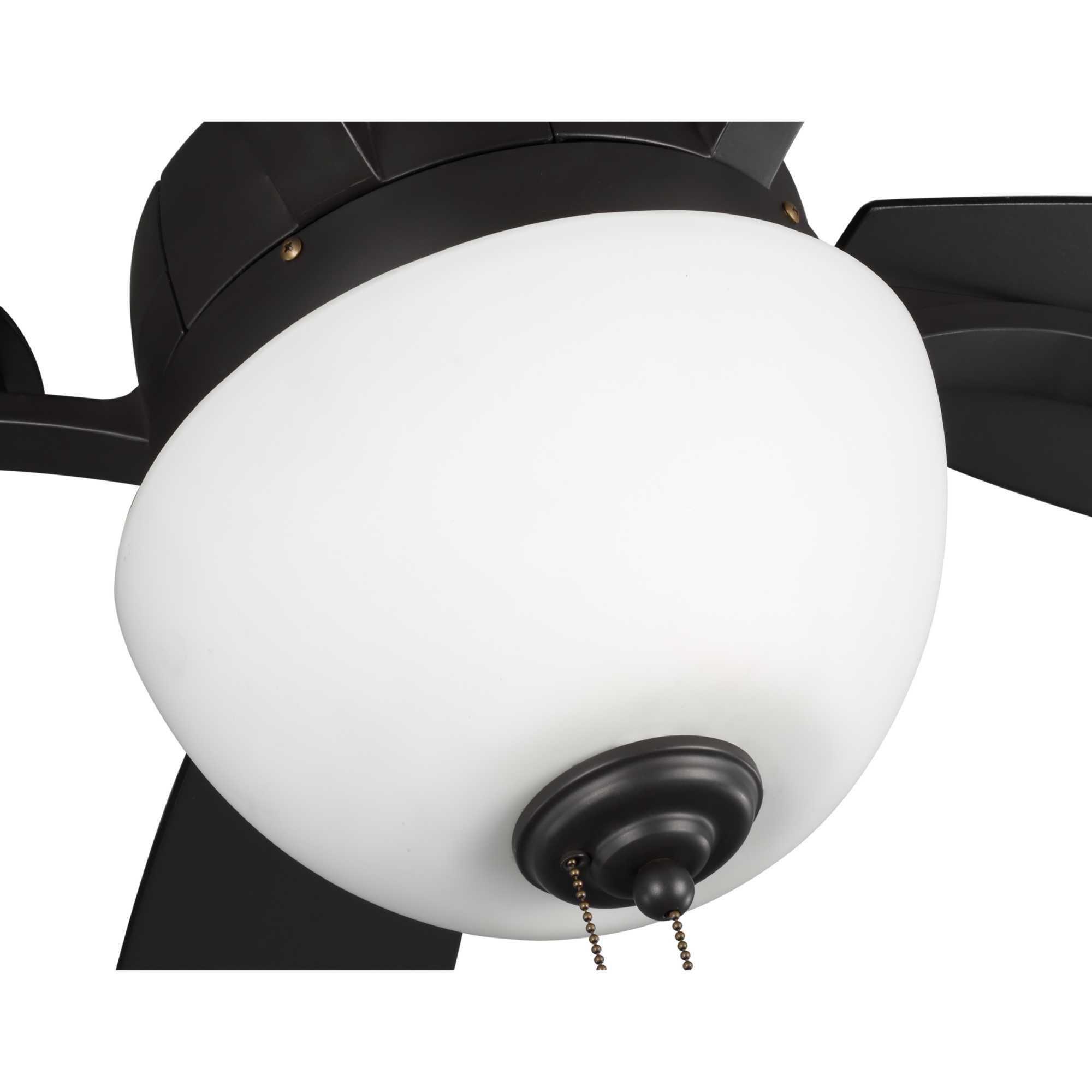 Shown in Graphite finish and White Opal glass and Fob Finish - Graphite & Pull Chain Finish - Chrome accent