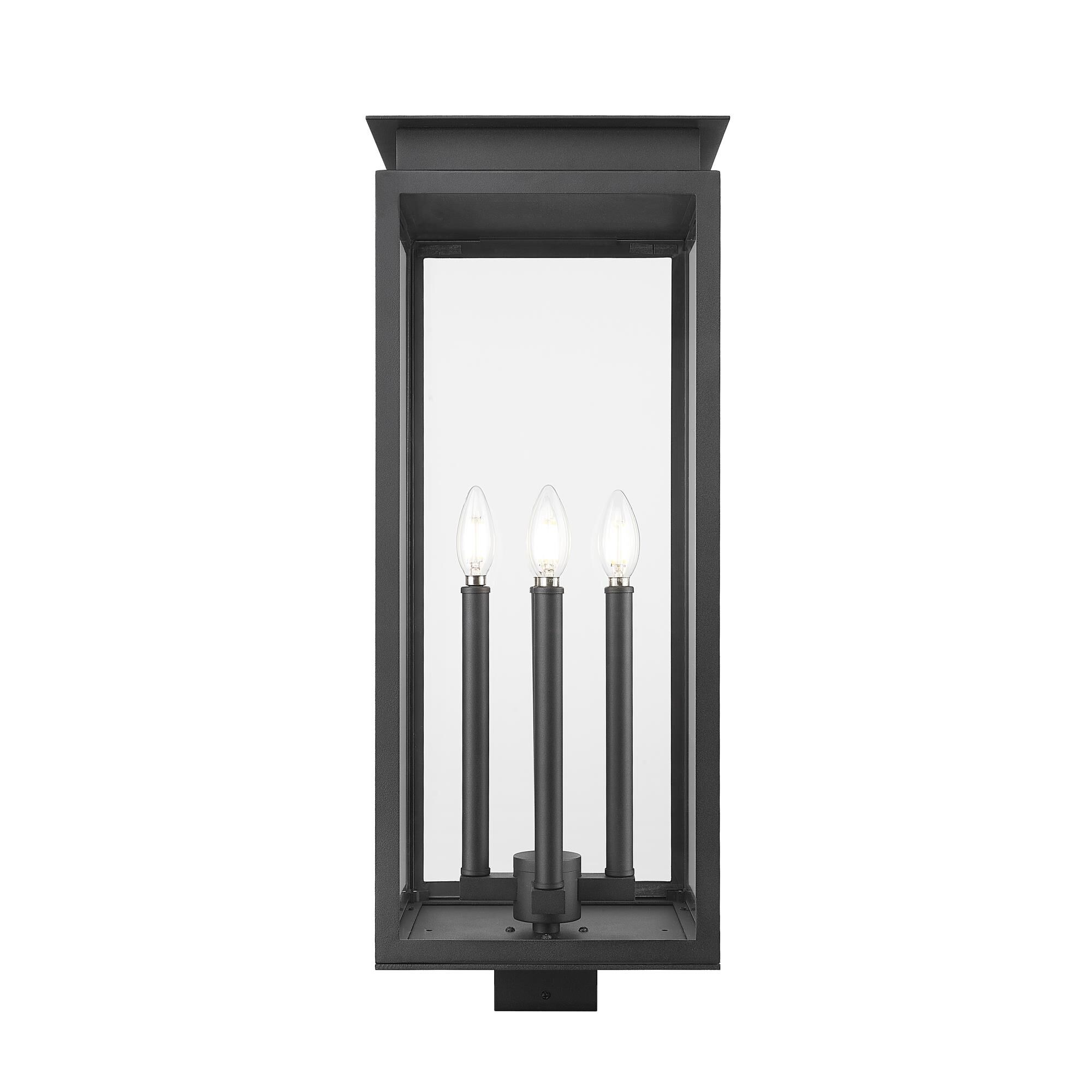 Shown in Black finish and Clear glass and Clear shade