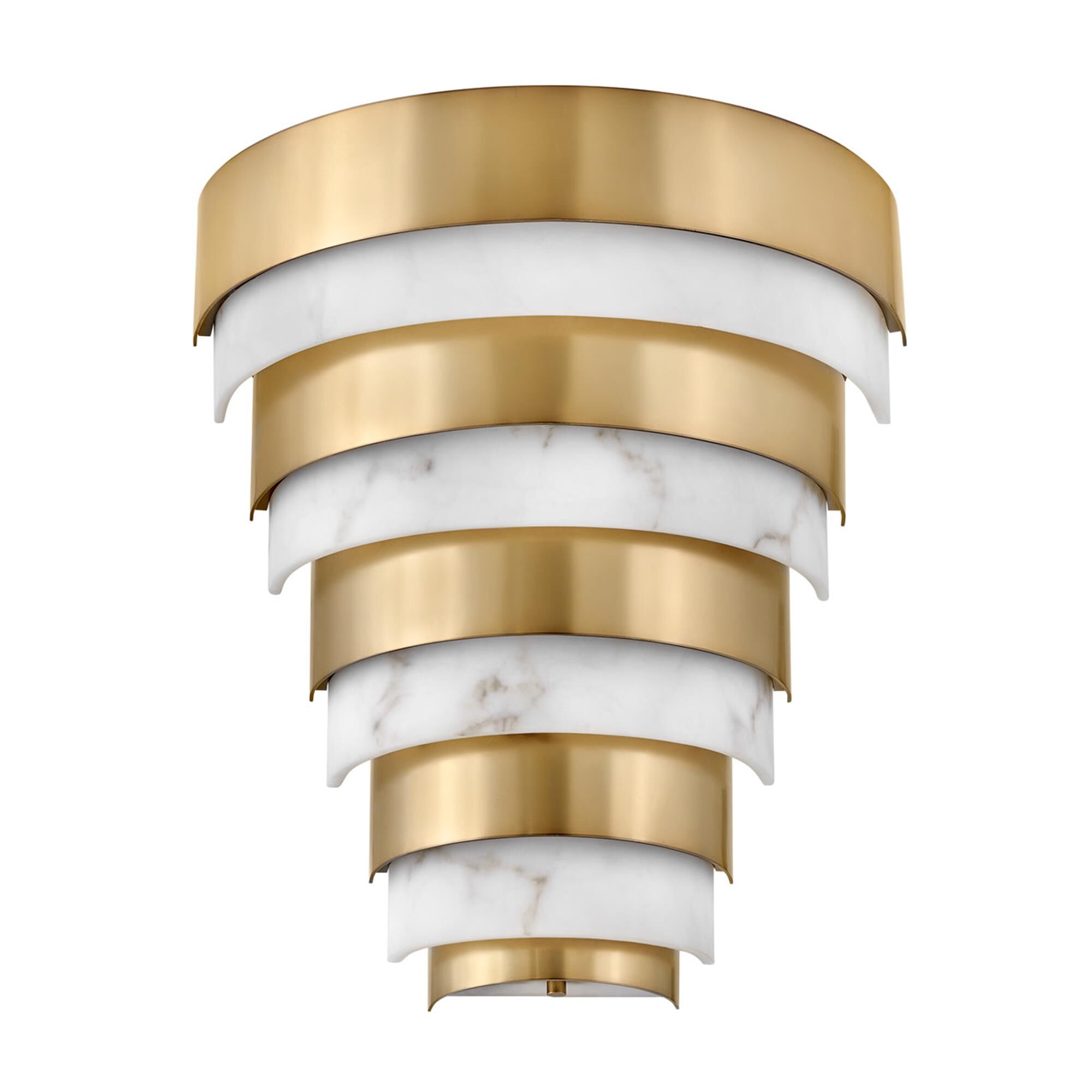 Shown in Heritage Brass finish and Faux Alabaster glass