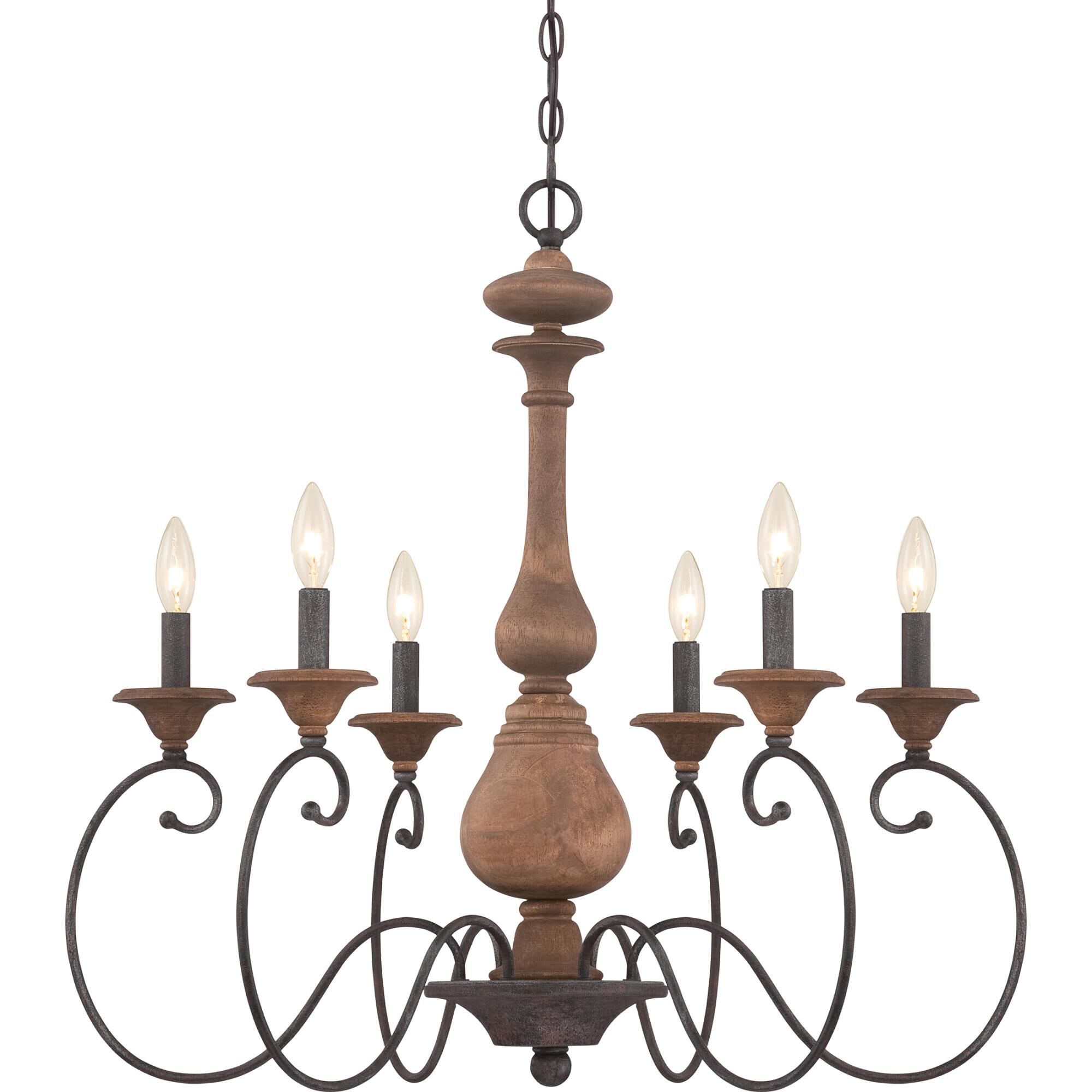 Auburn 28 Inch 6 Light Chandelier by Quoizel
