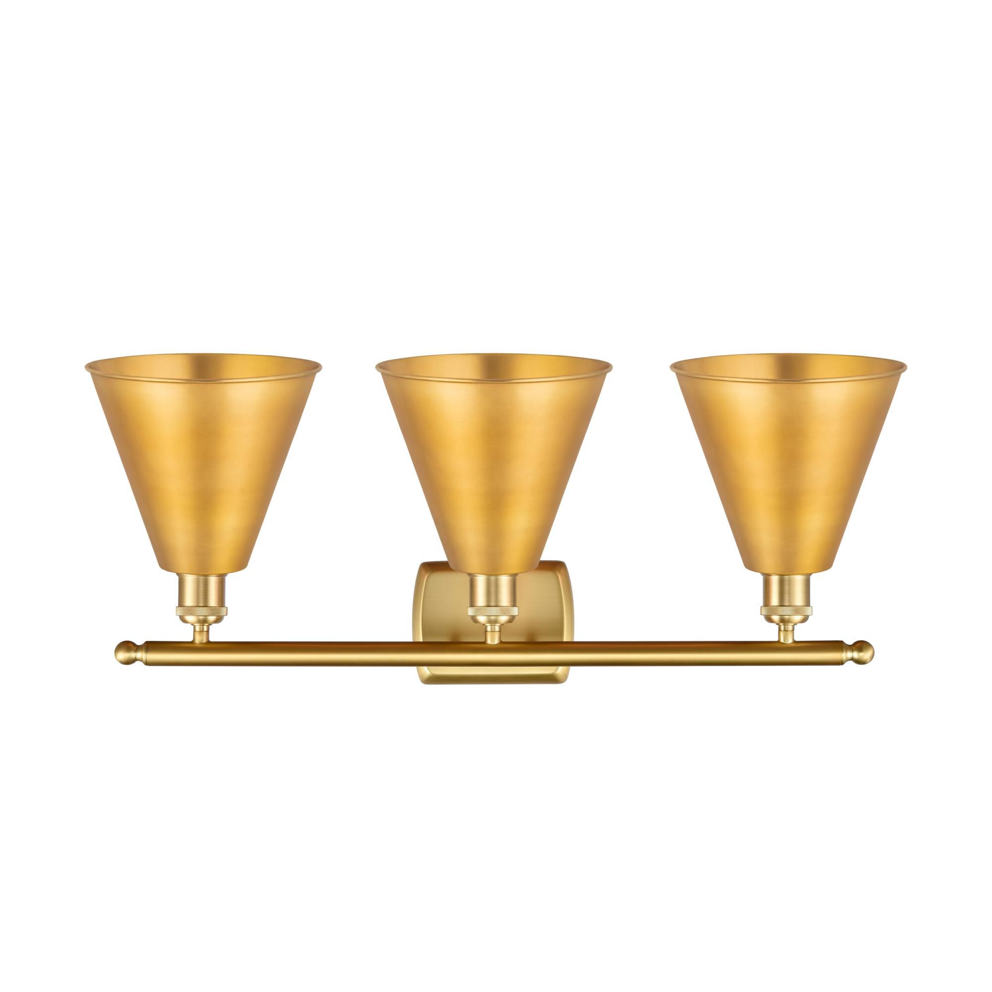 Shown in Satin Gold finish and Satin Gold Ballston Cone shade