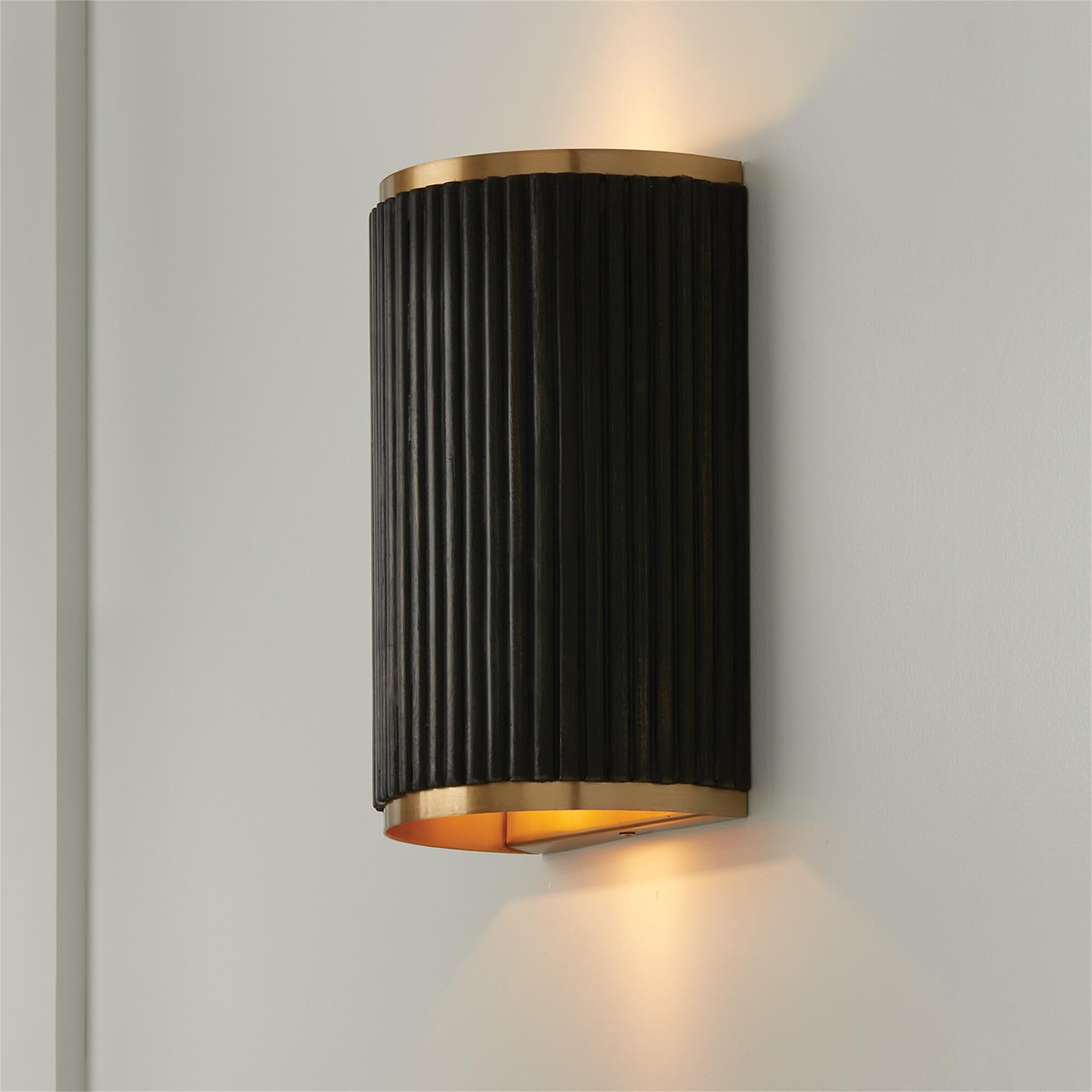 Shown in Black Stain And Matte Brass finish