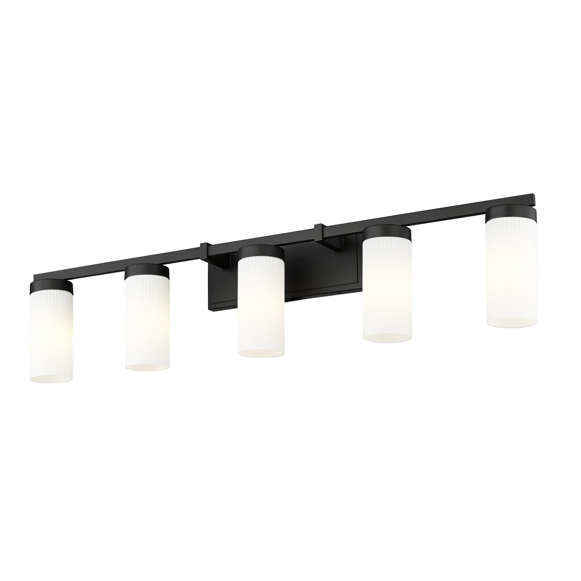 Shown in Matte Black finish and White glass