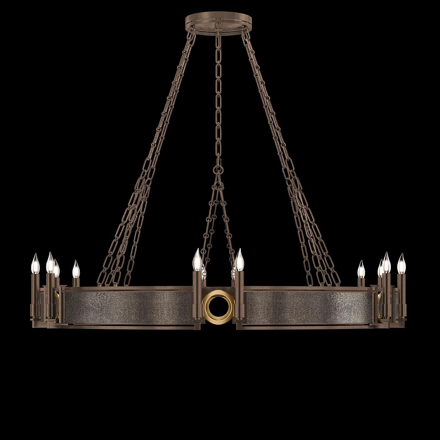 Shown in Bronze and Brass  finish and Pebble accent