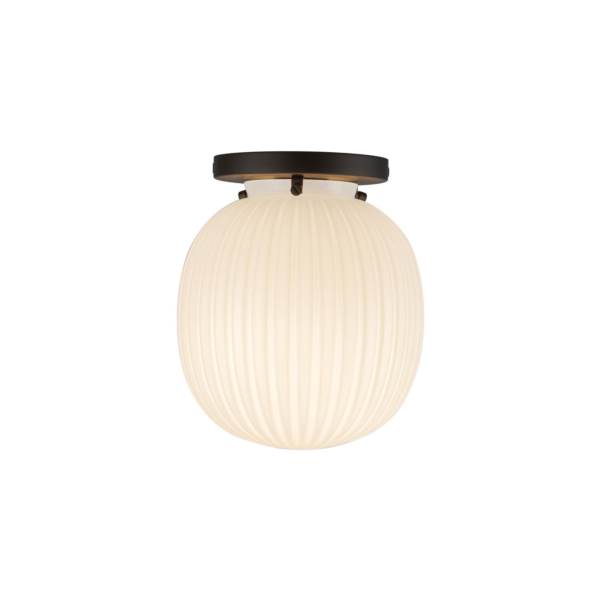 Shown in Matte Black finish and Glossy Ribbed Opal glass