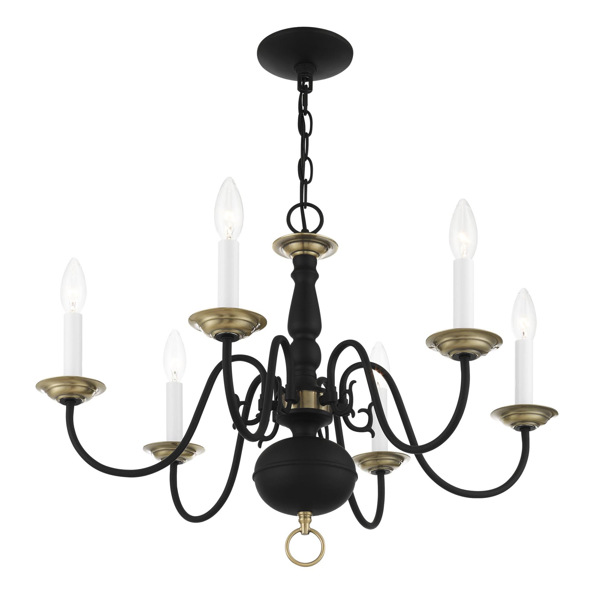 Shown in Black With Antique Brass Accents finish