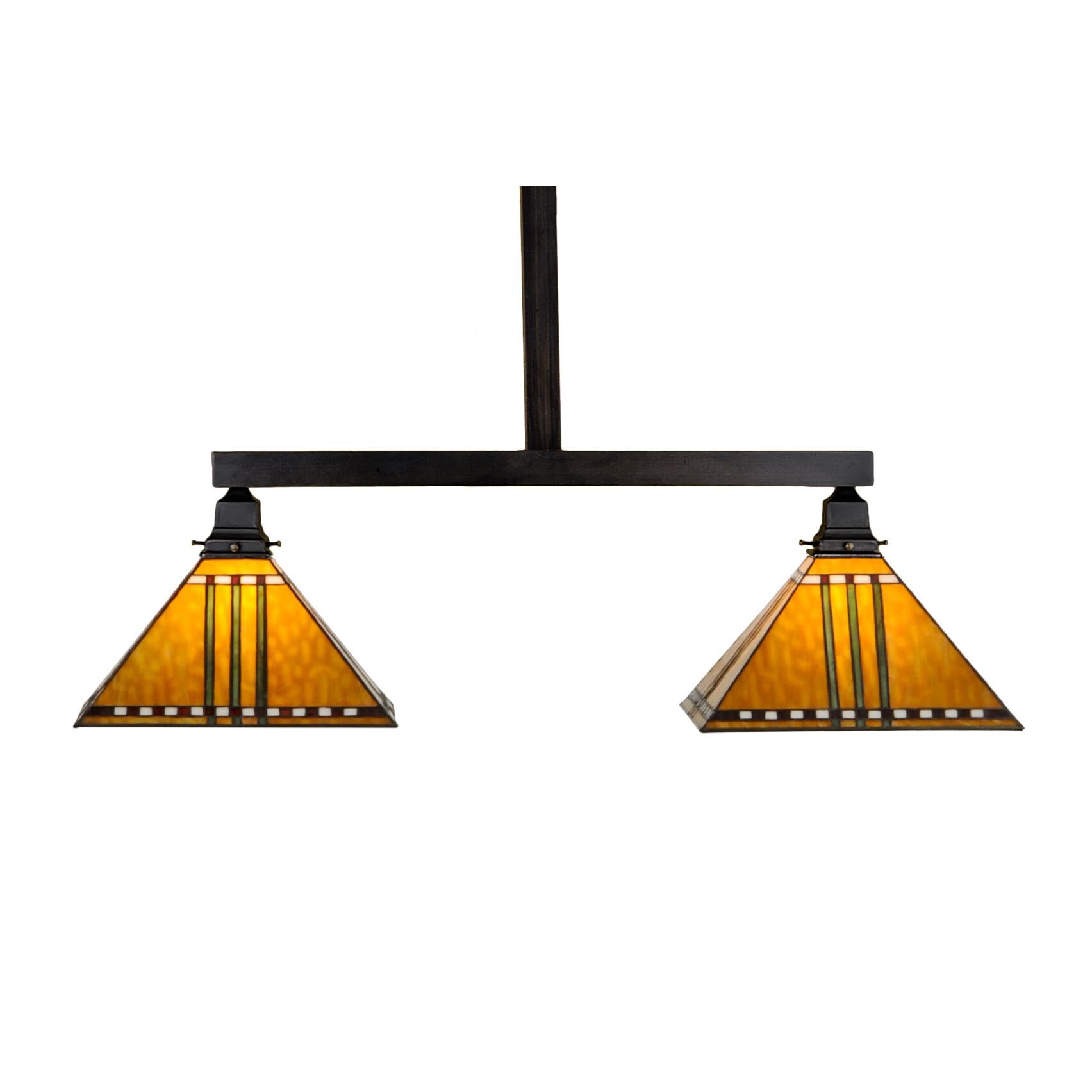 Shown in Craftsman Brown Finish finish and Chili Red-Bronzed Jade-Maize Gold glass