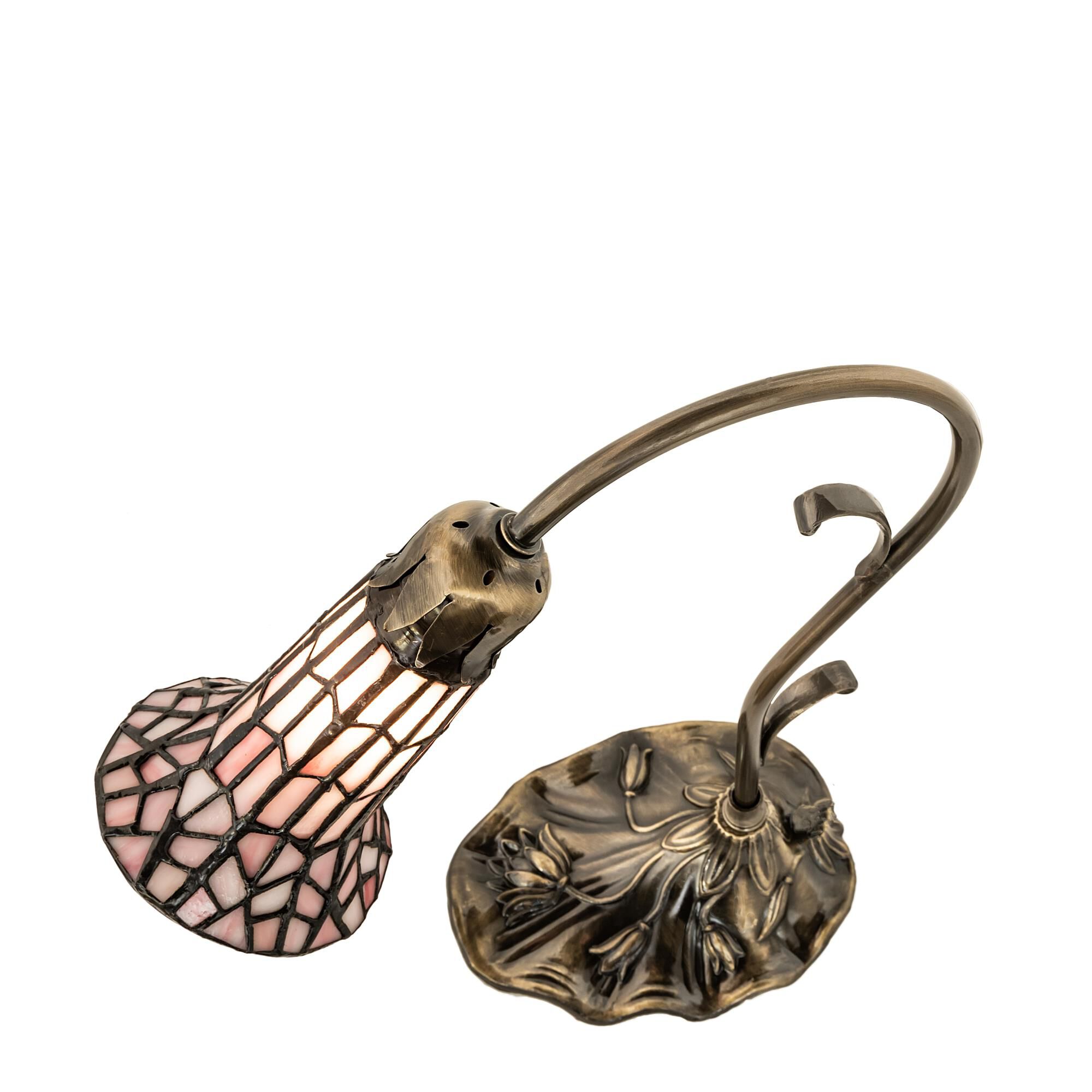 Shown in Antique Brass finish and Pink;Amber /Acrylic glass