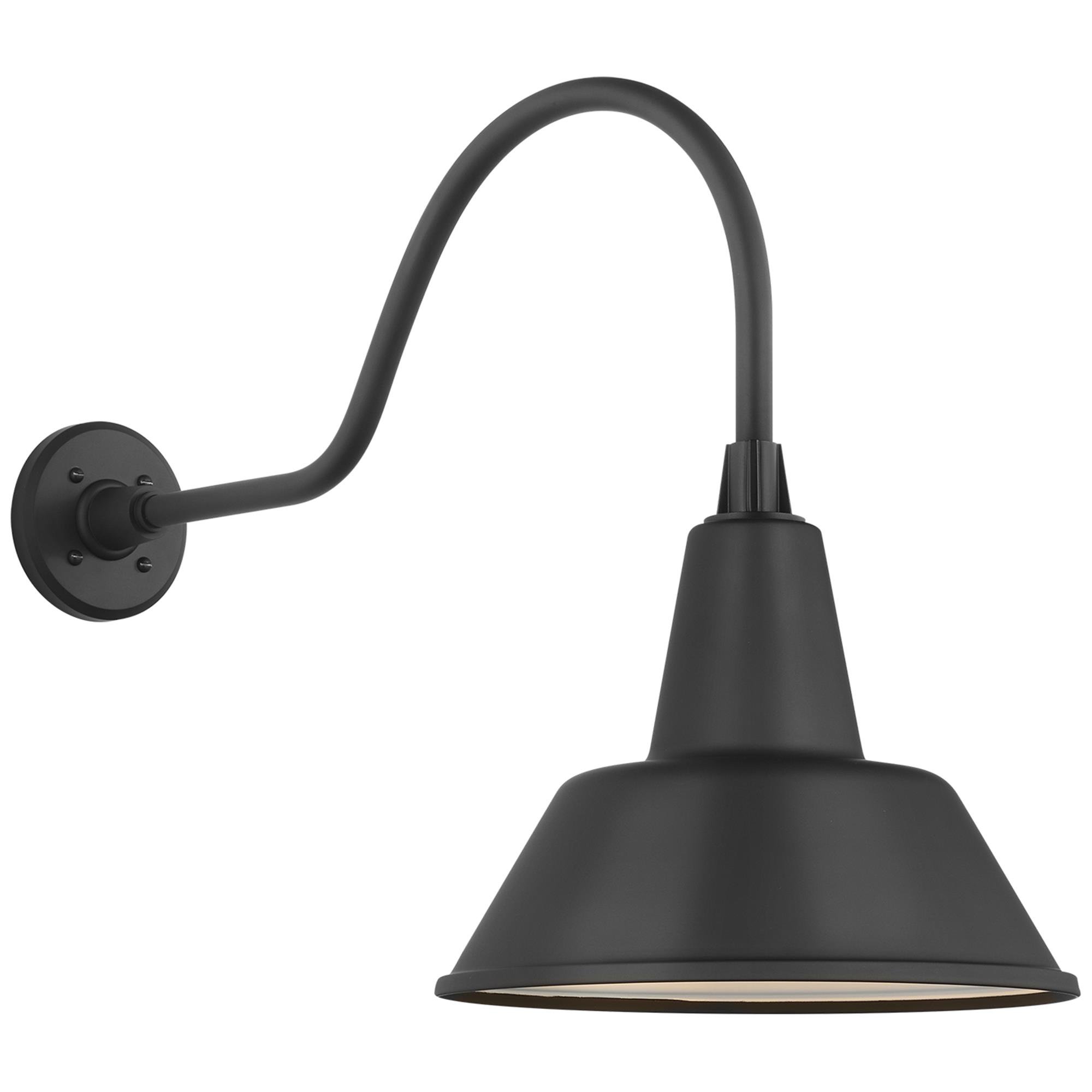 Shown in Matte Black finish and Black shade