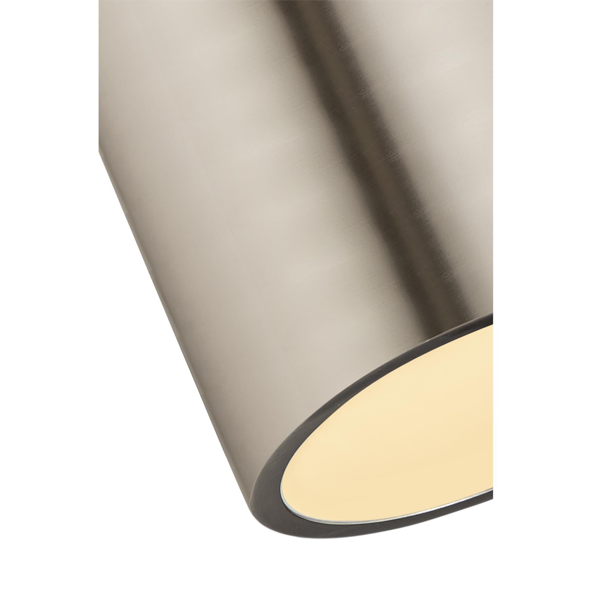 Shown in Brushed Nickel finish and Steel glass and Steel shade