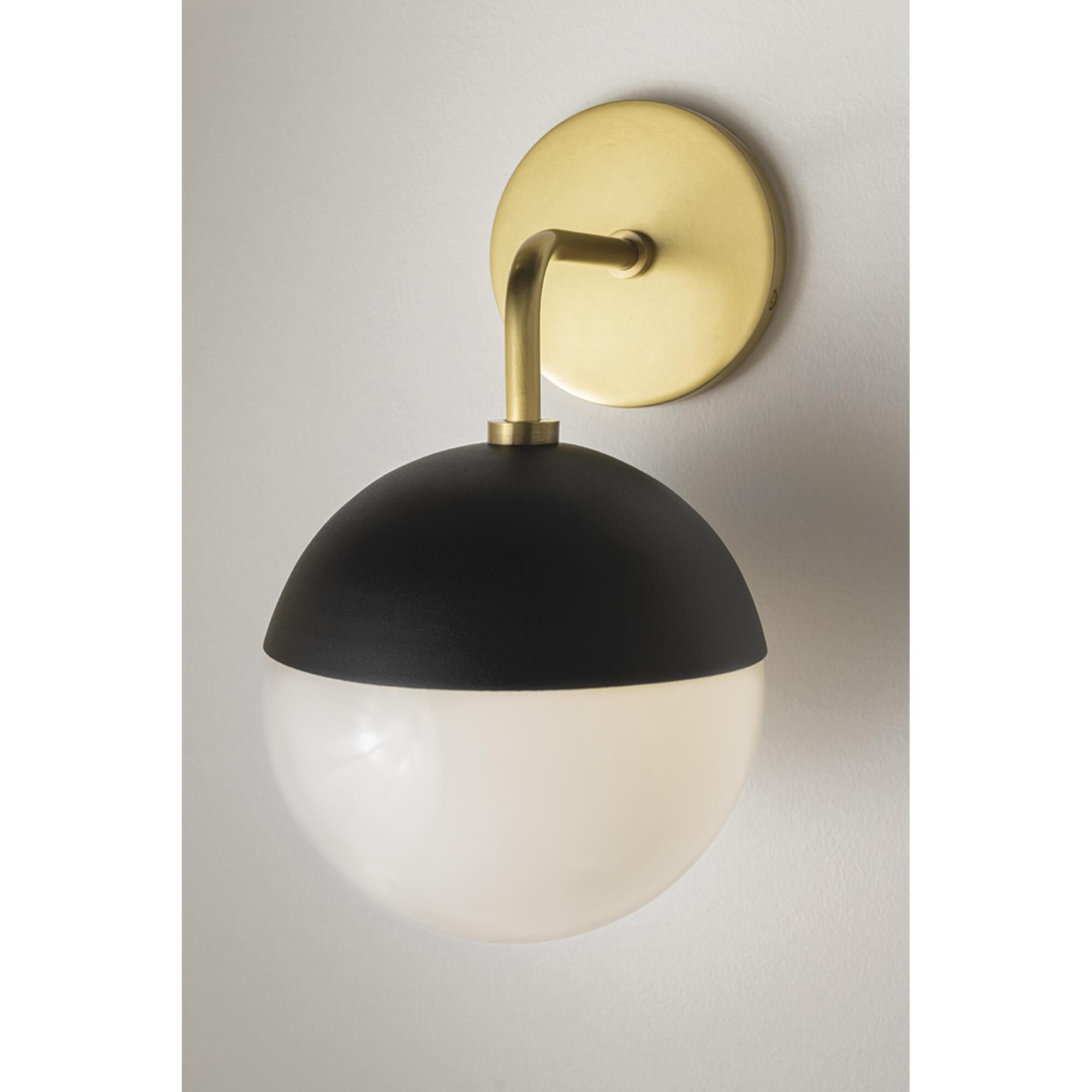 Shown in Aged Brass - Black finish and Opal Glossy glass
