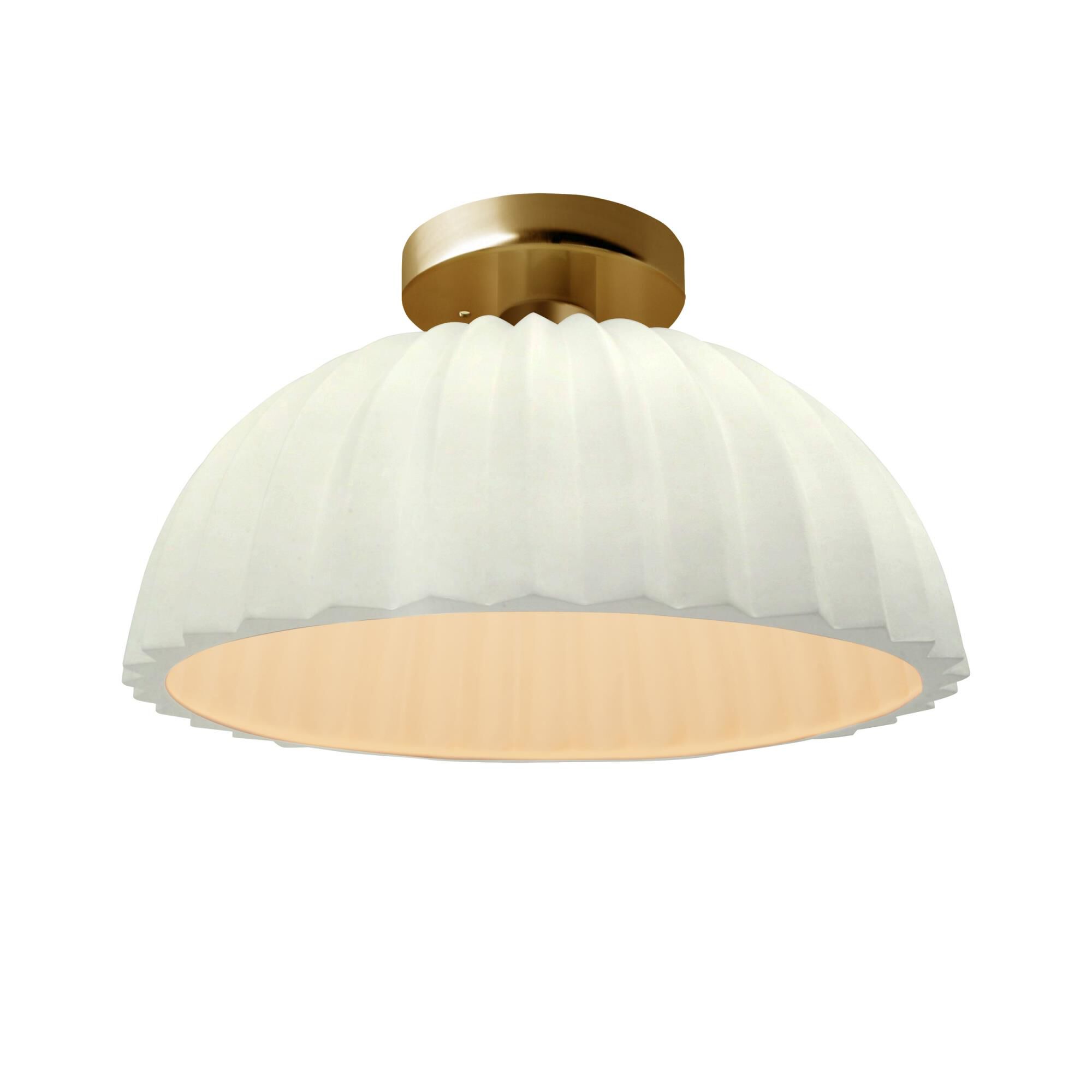 Pleated Dome 13 Inch Semi Flush Mount by Justice Design Group