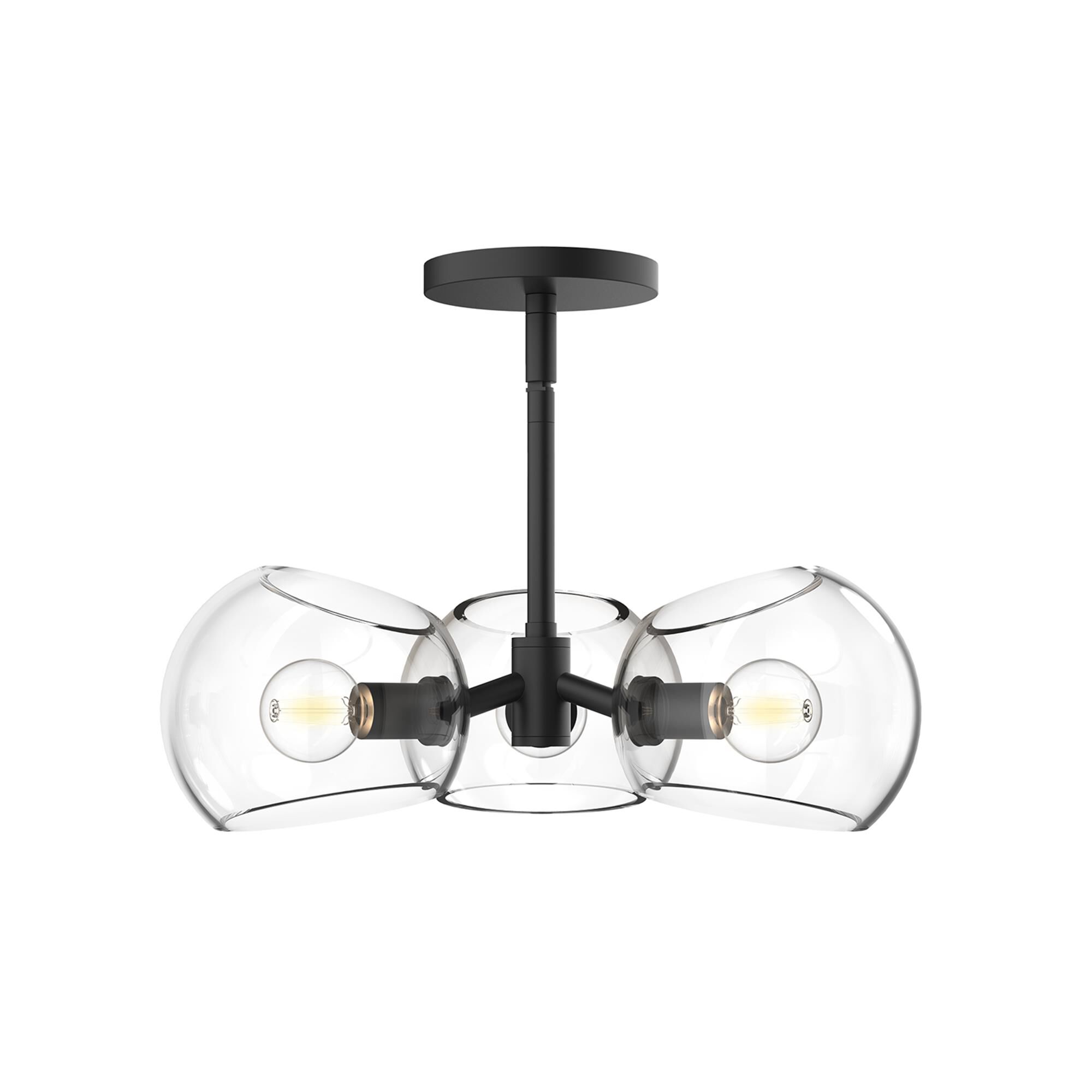 Shown in Matte Black finish and Clear glass