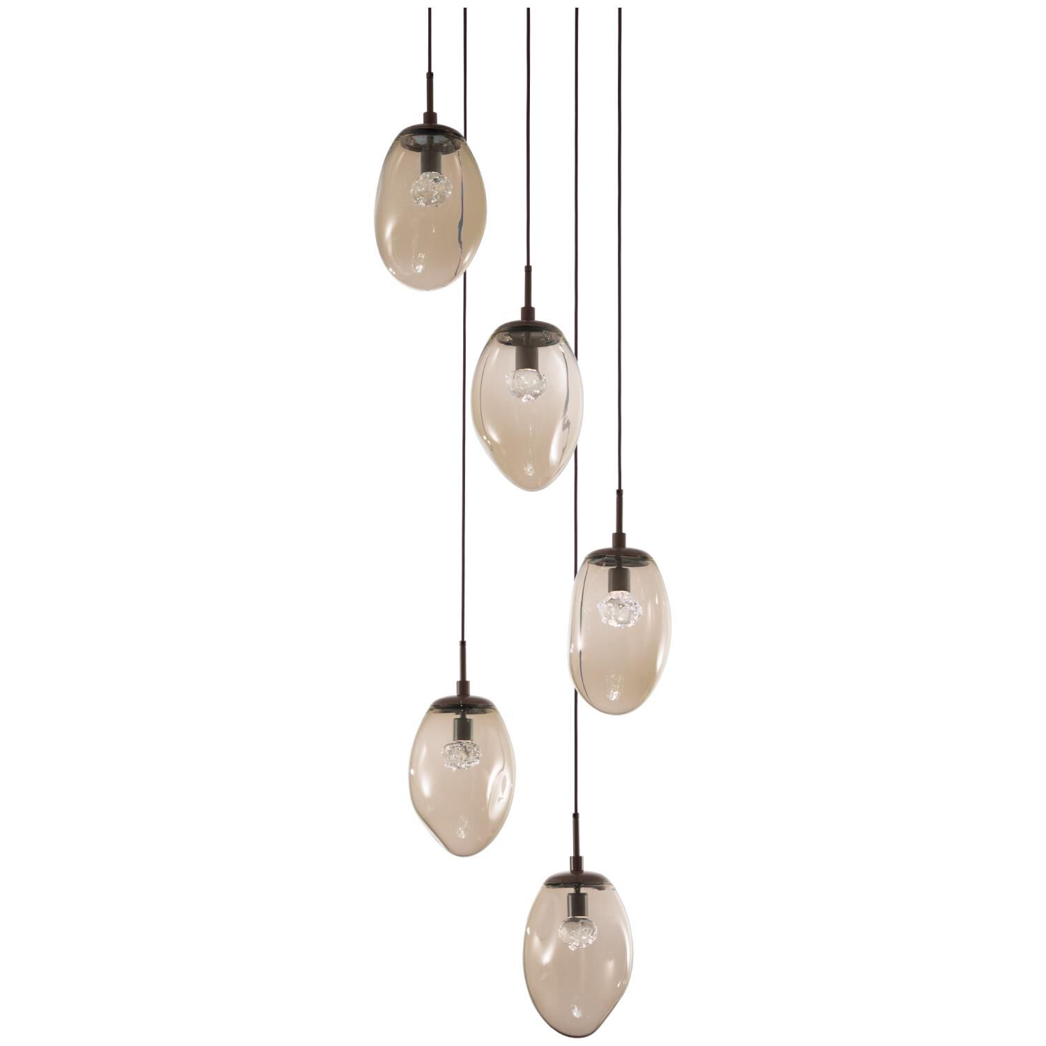 Shown in Flat Bronze finish and Floret Inner Bronze Outer glass