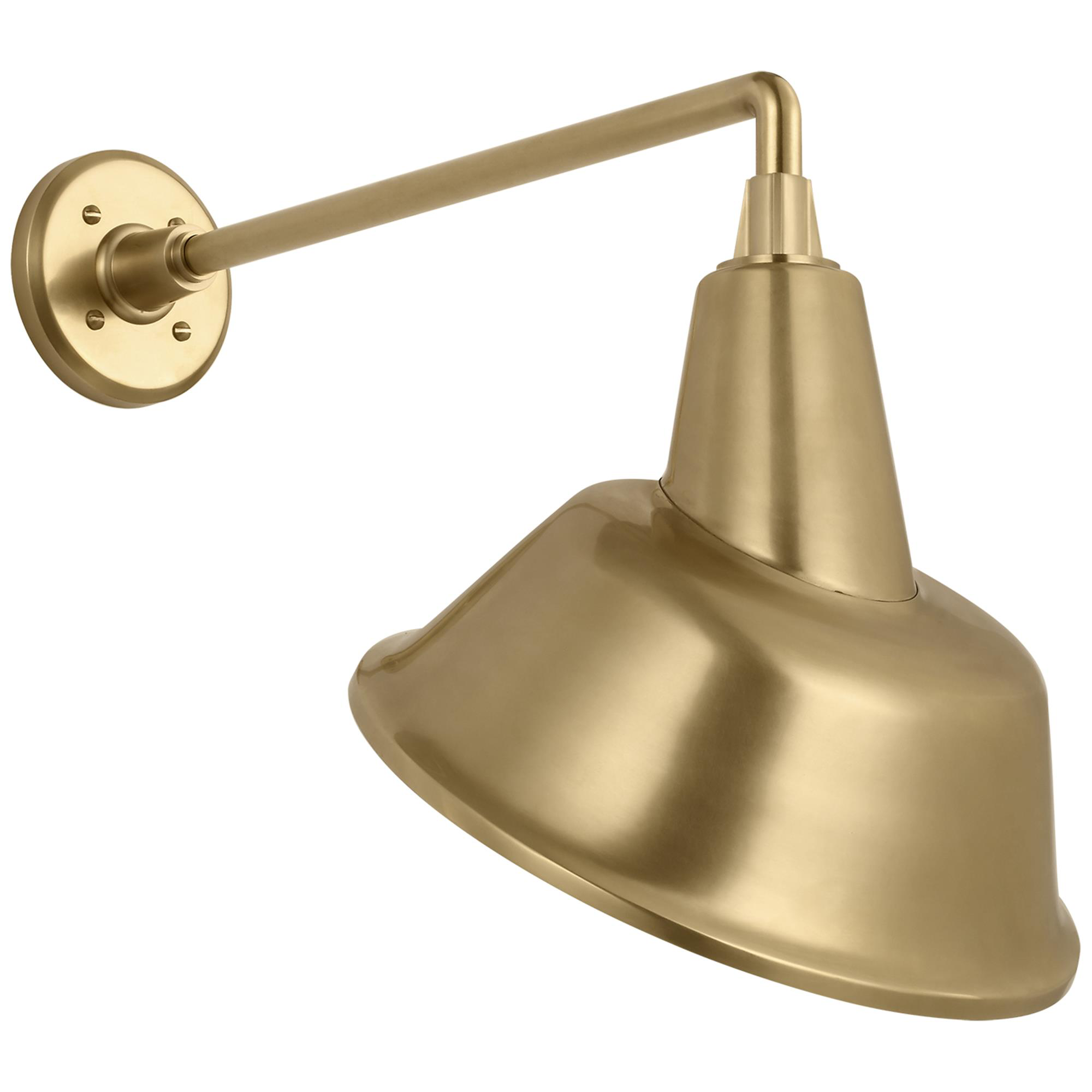 Shown in Hand-Rubbed Antique Brass finish and Gold shade