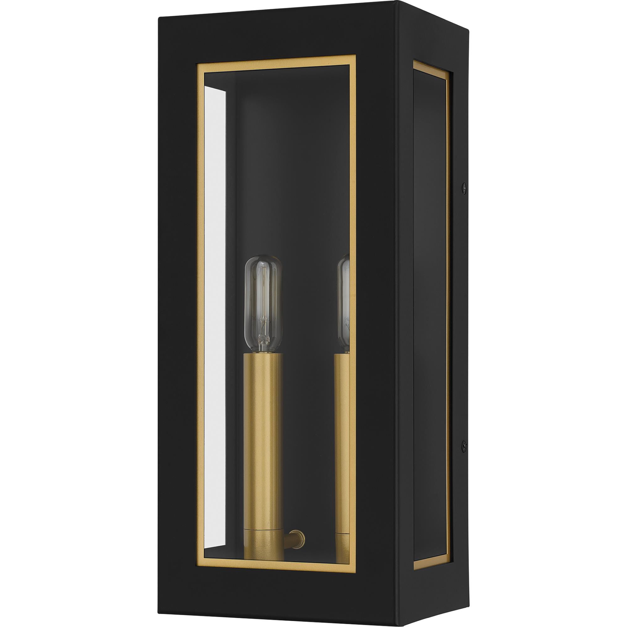Shown in Matte Black finish and Clear Glass Panel Front, Clear Glass Panel Side shade
