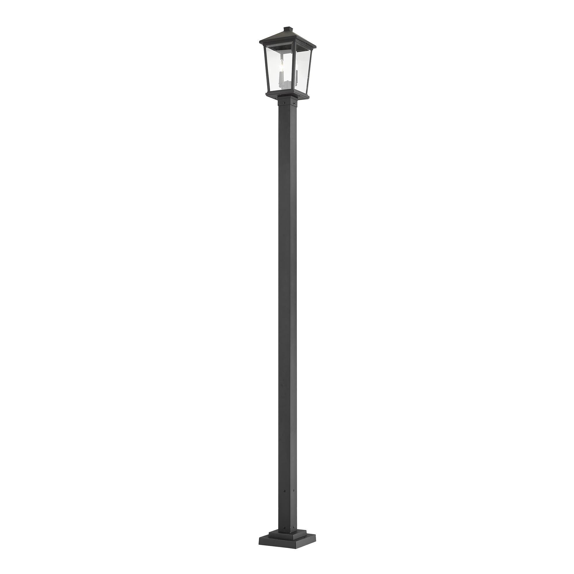 Shown in Black finish and Glass shade