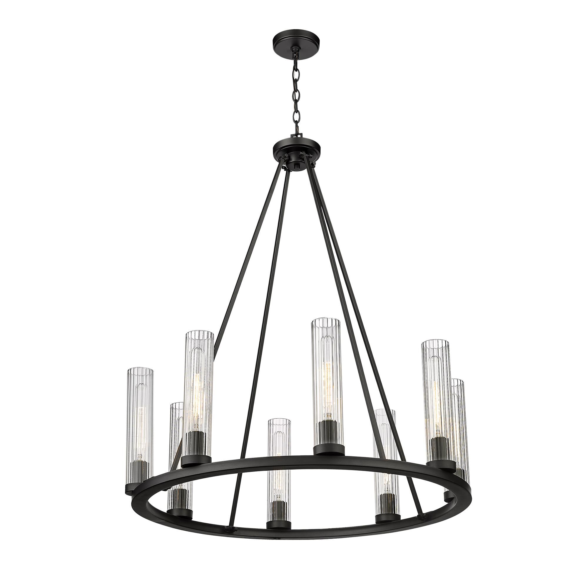 Shown in Bronze finish and Glass shade