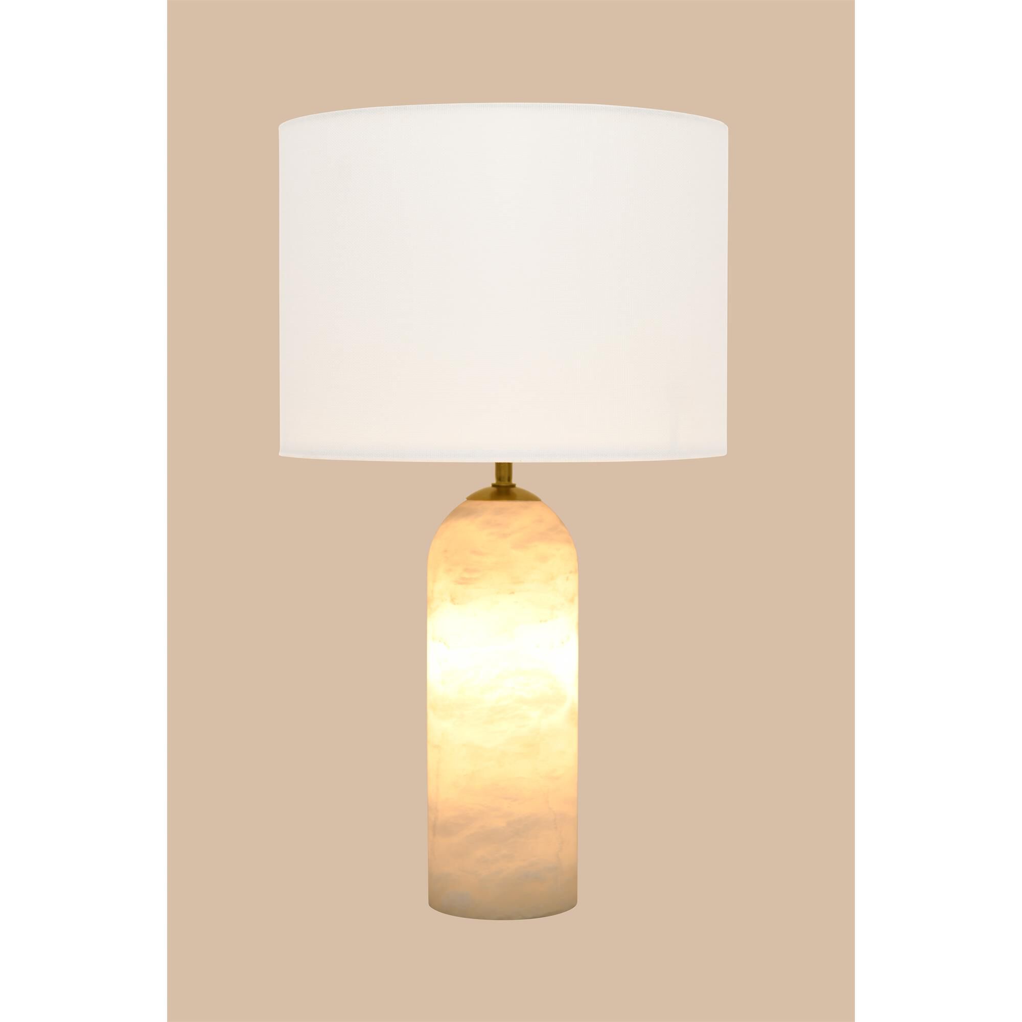 Shown in White finish and White Linen shade
