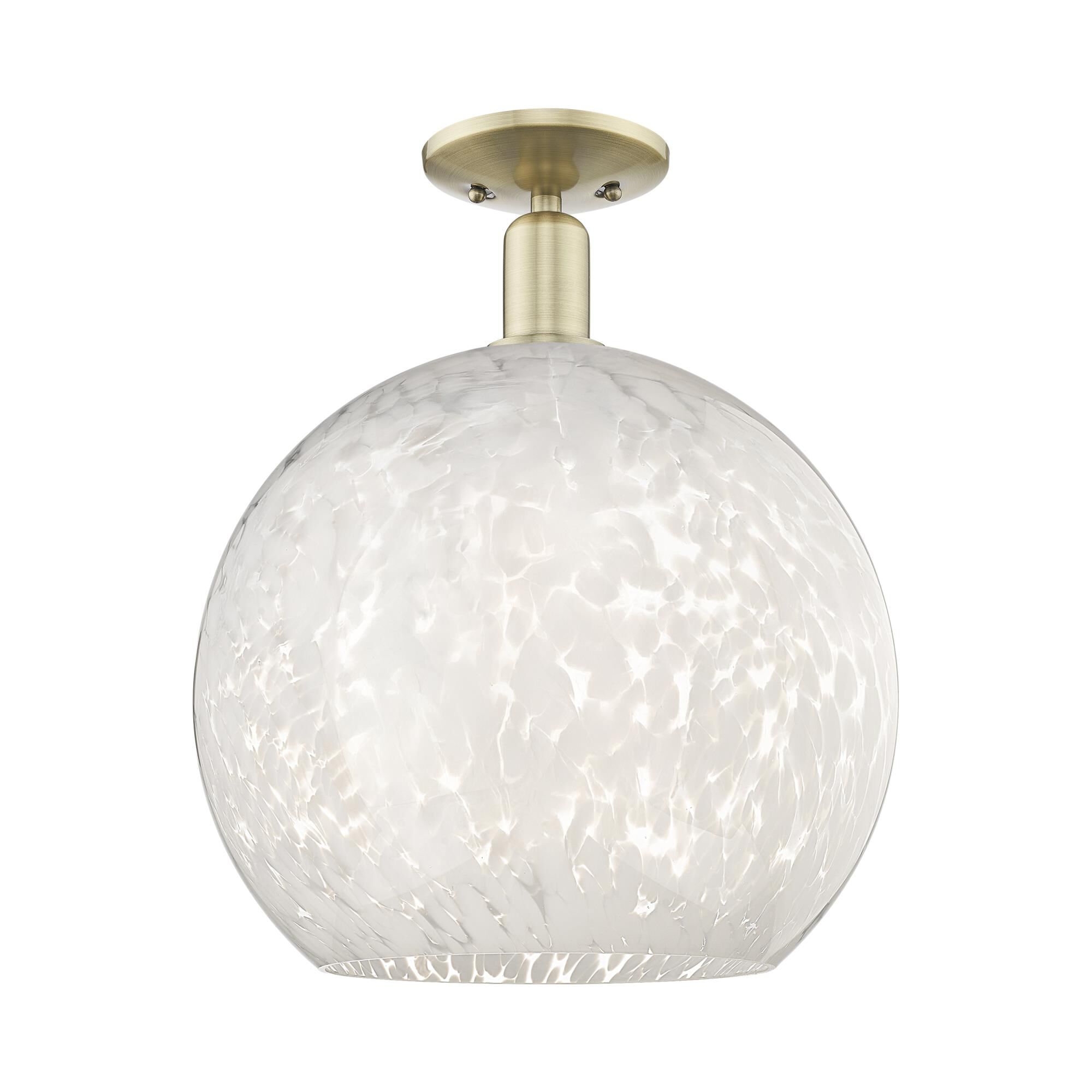 Bruno Marashlian White Mouchette 14 Inch Semi Flush Mount by Innovations Lighting