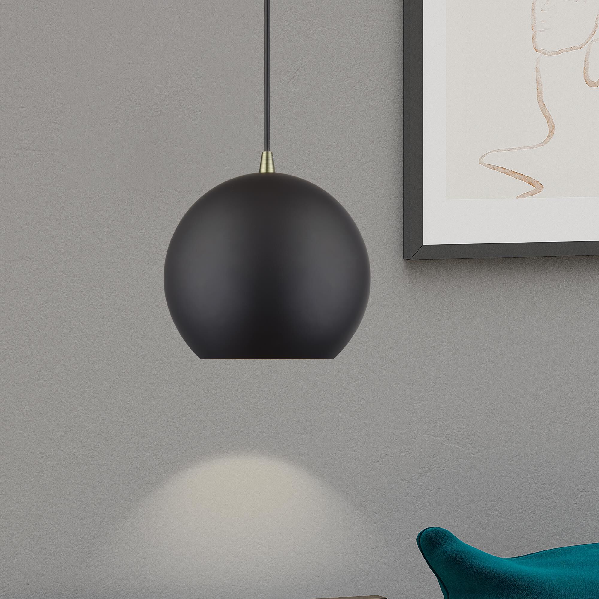 Shown in Bronze with Antique Brass Accents finish and Bronze Aluminum with Gold Inside shade