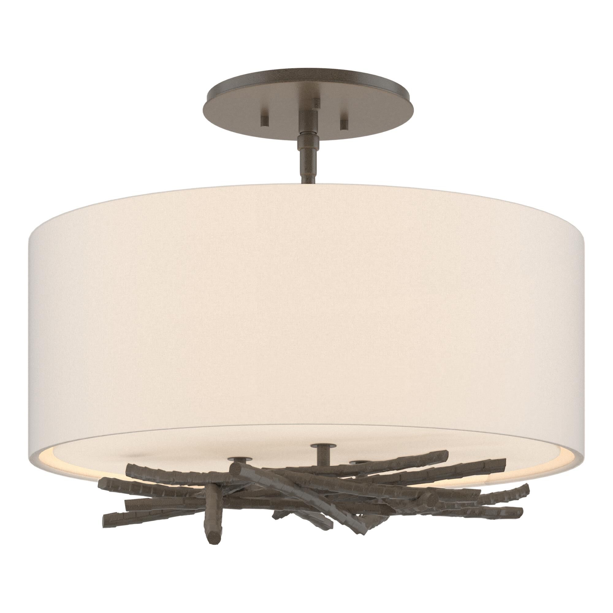 Brindille 15 Inch 3 Light Semi Flush Mount by Hubbardton Forge