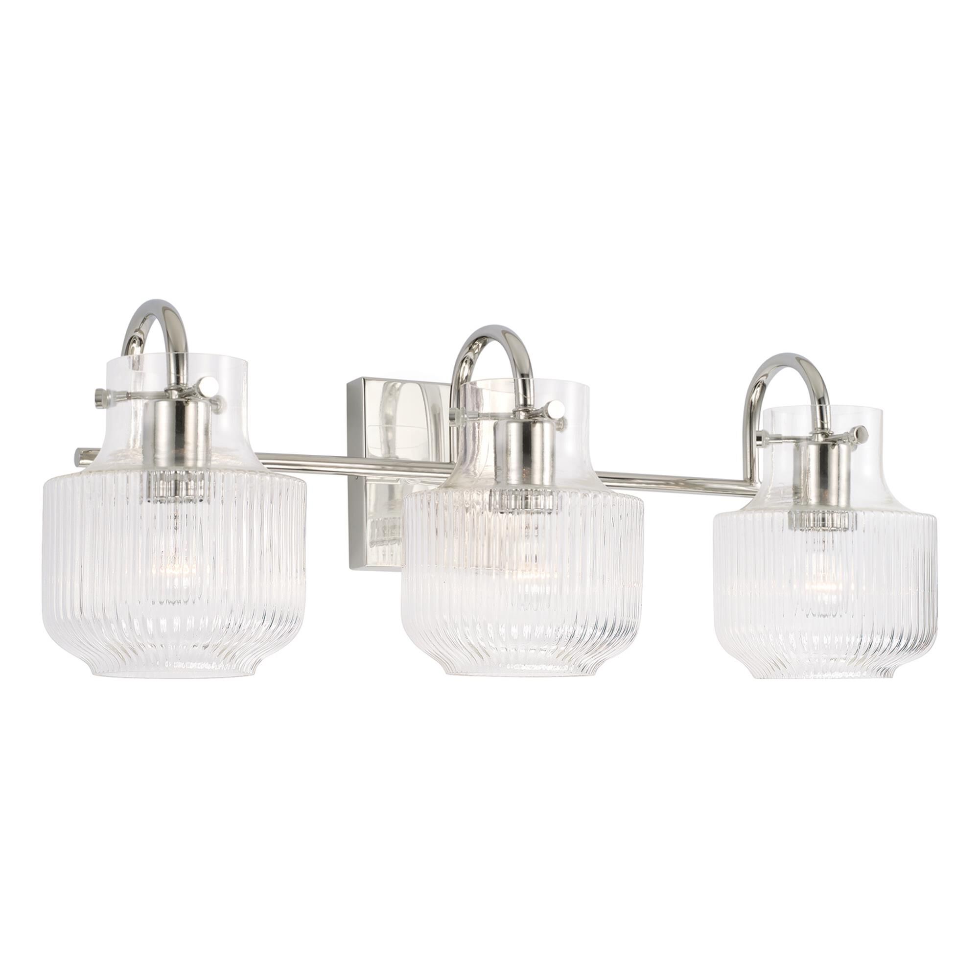 Shown in Polished Nickel finish and Clear Fluted glass