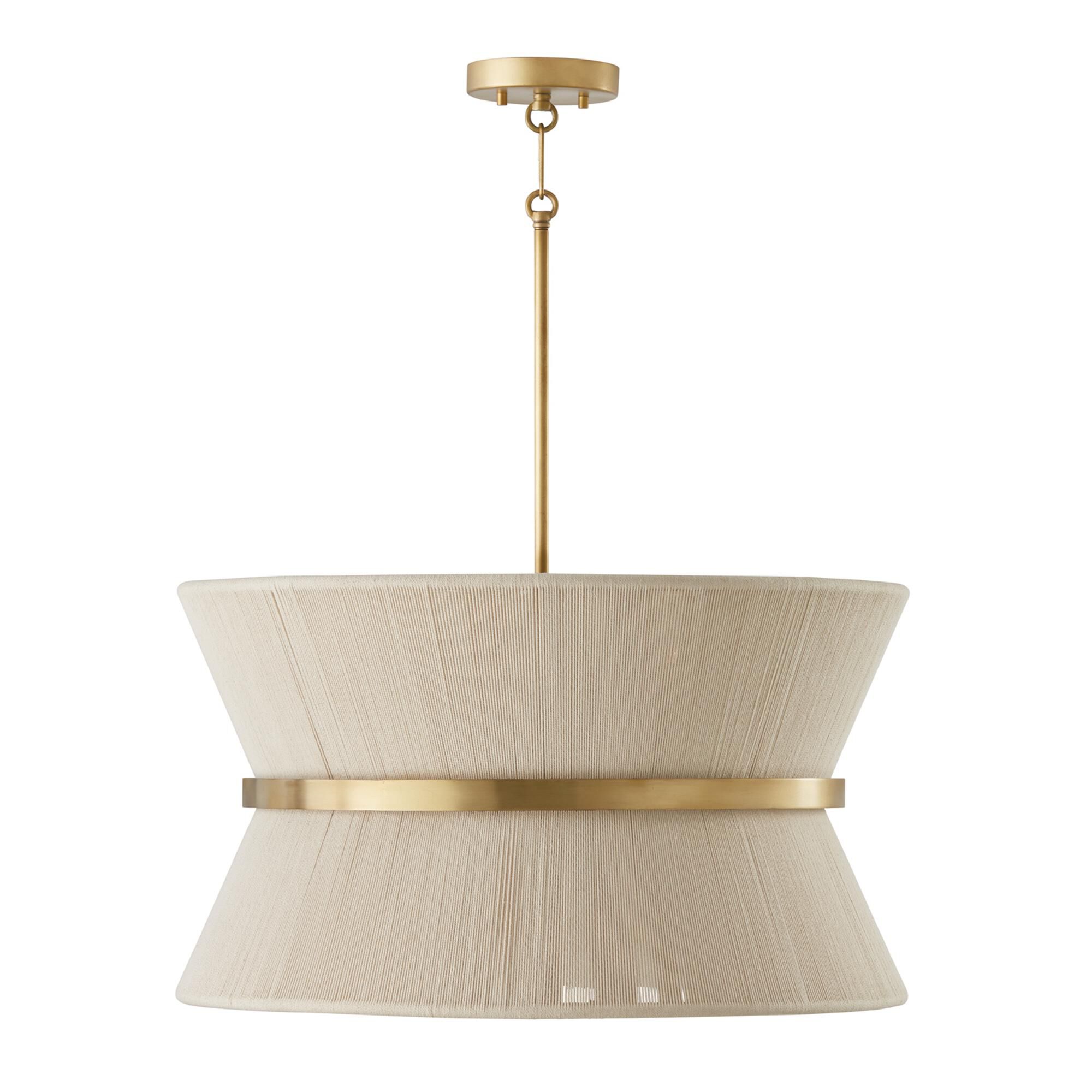 Shown in Bleached Natural Rope And Patinaed Brass finish