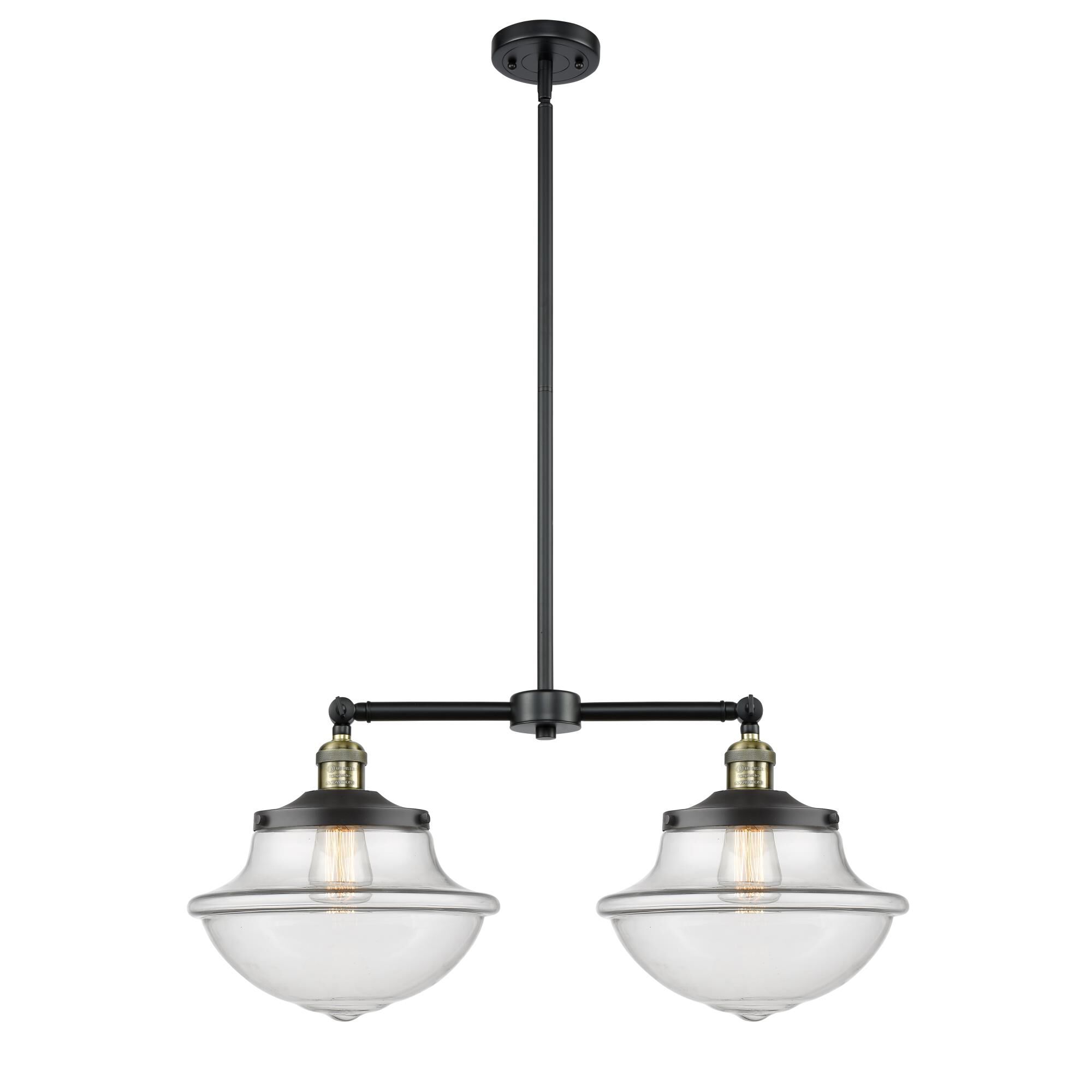 Shown in Black Antique Brass finish and Clear glass