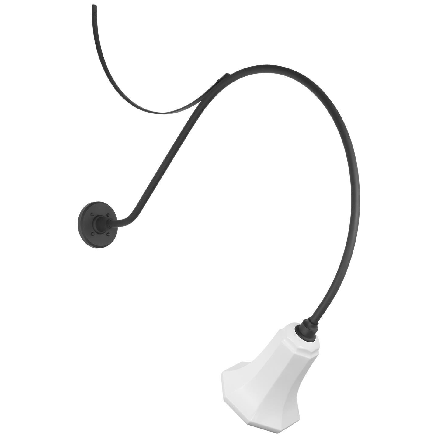 Shown in Matte Black finish and White shade