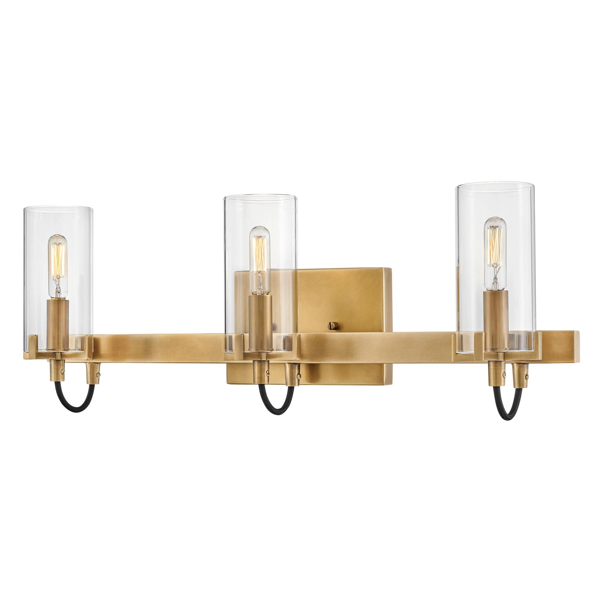 Shown in Heritage Brass finish and Clear glass