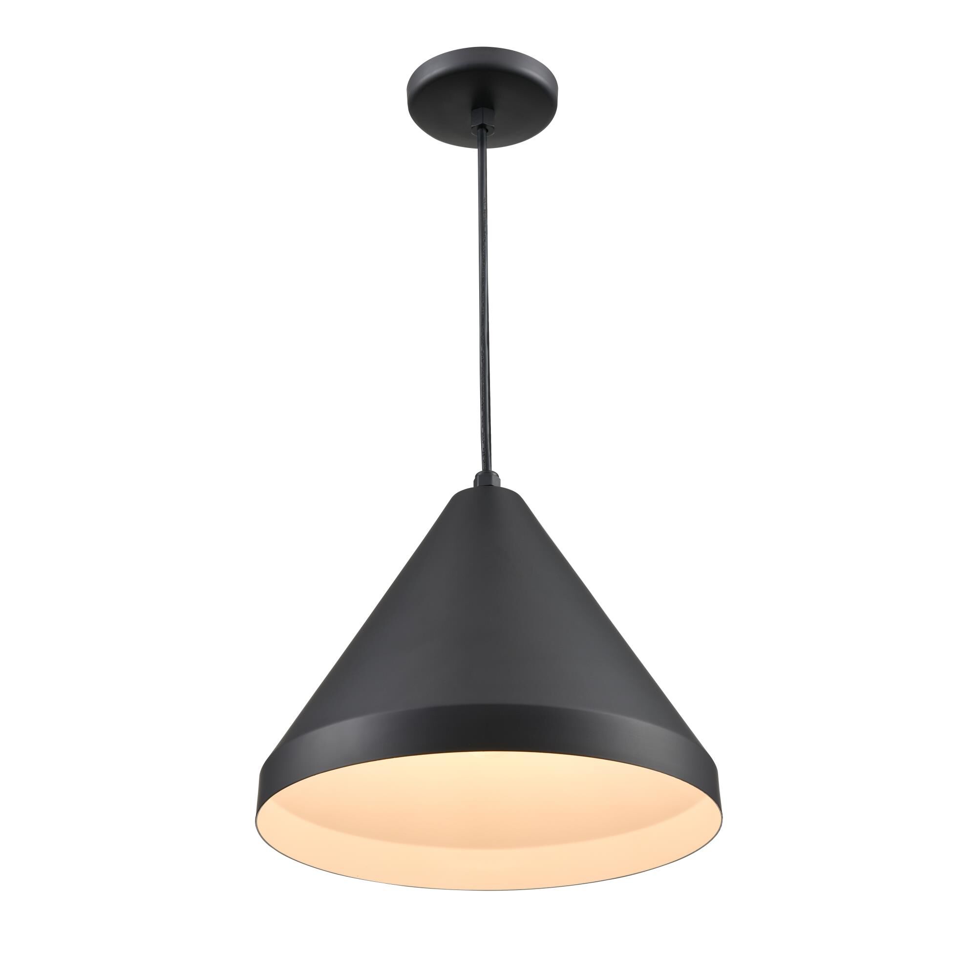 Shown in Satin Black finish and Black shade