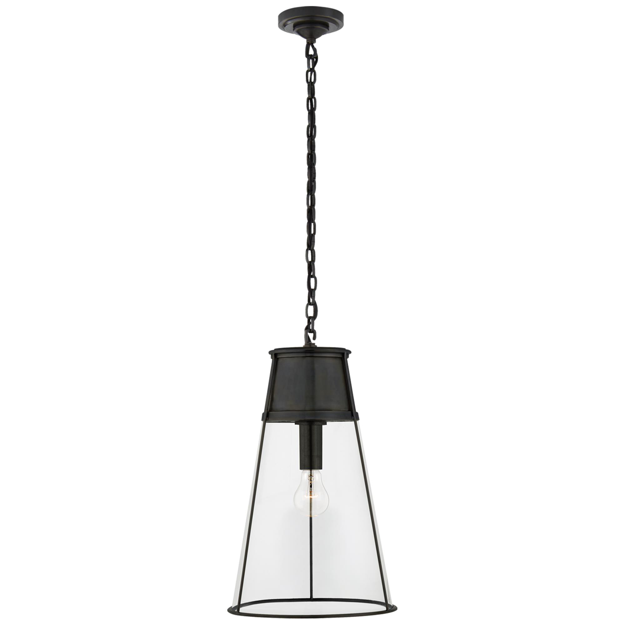 Shown in Bronze finish and Clear glass