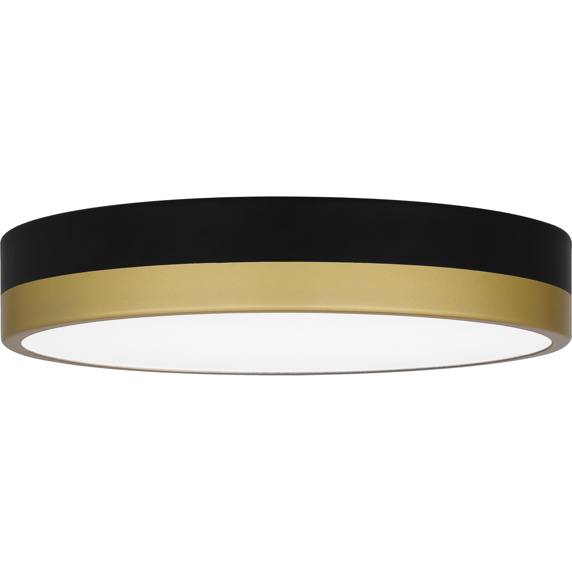 Shown in Matte Black Gold finish and White Acrylic shade