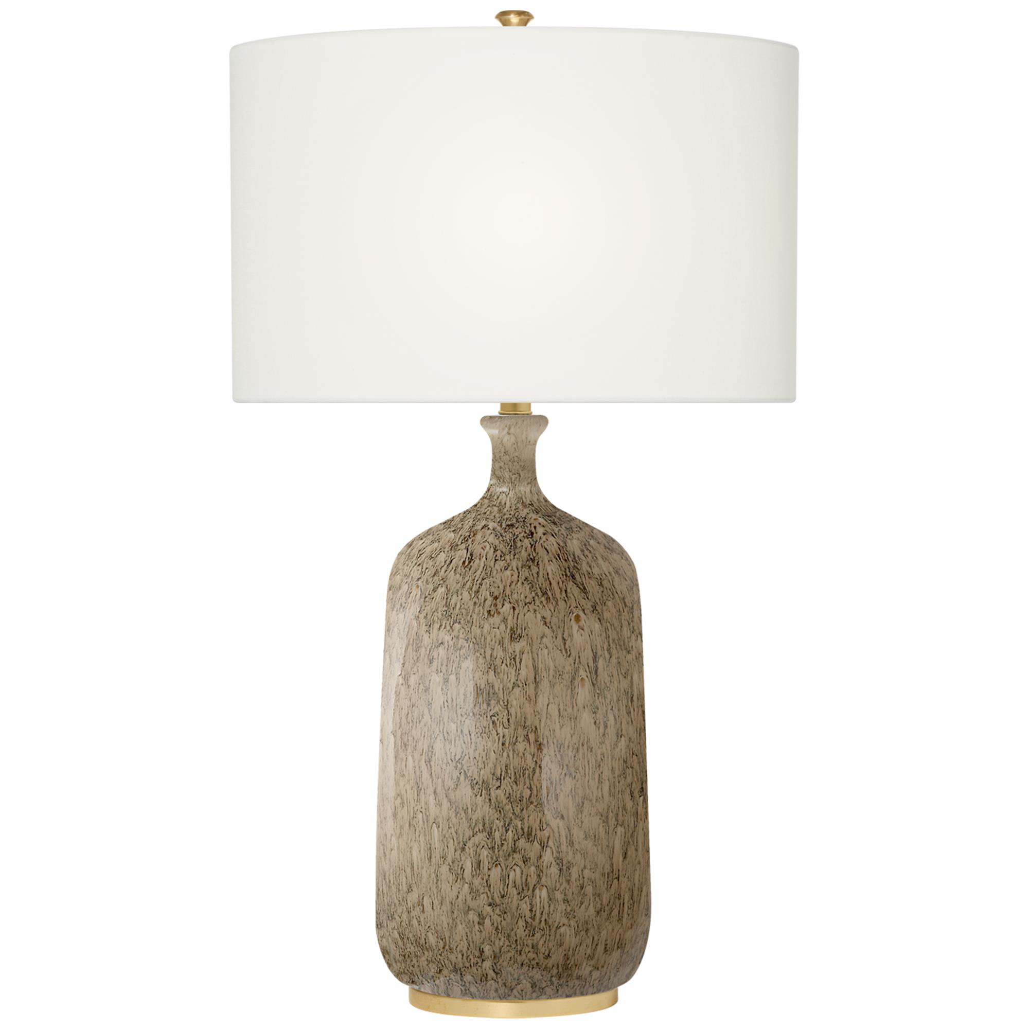 Shown in Marbleized Sienna finish and Linen shade