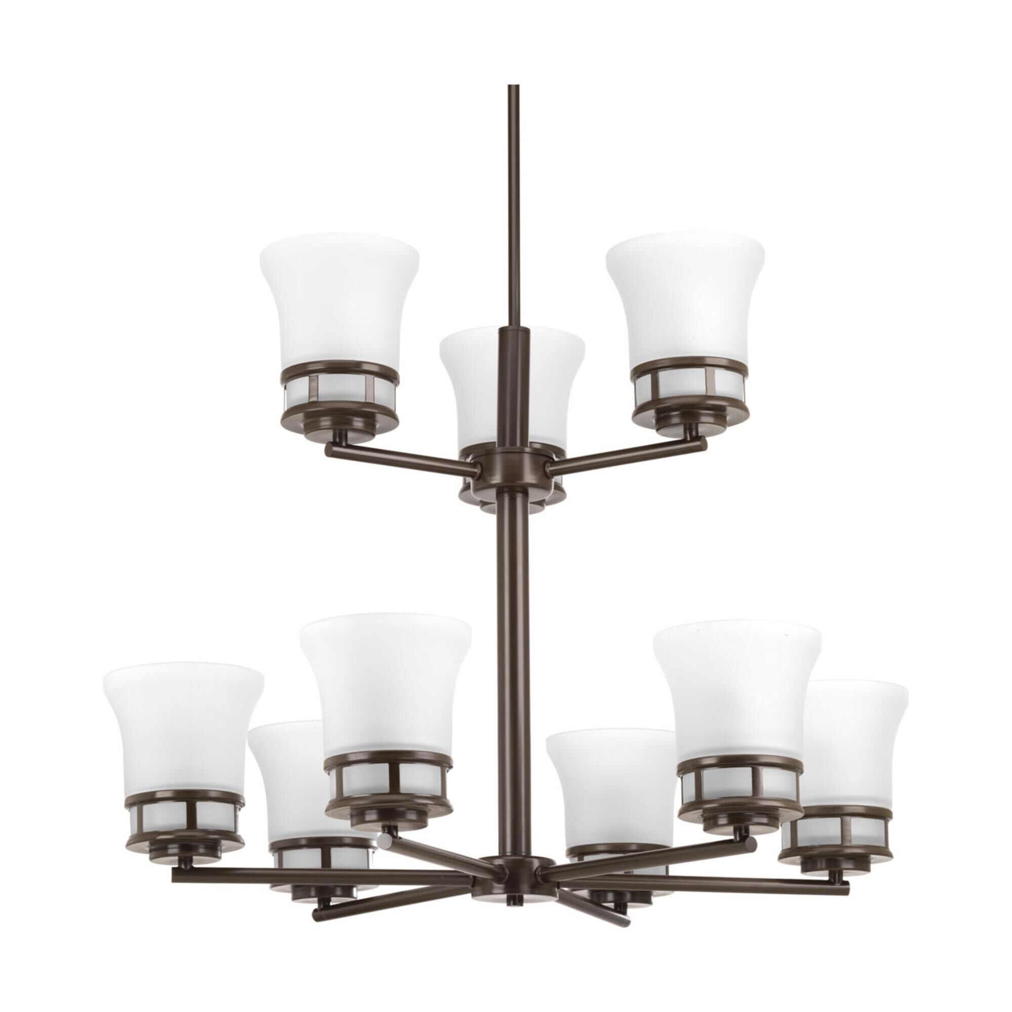 Shown in Antique Bronze finish and Etched glass