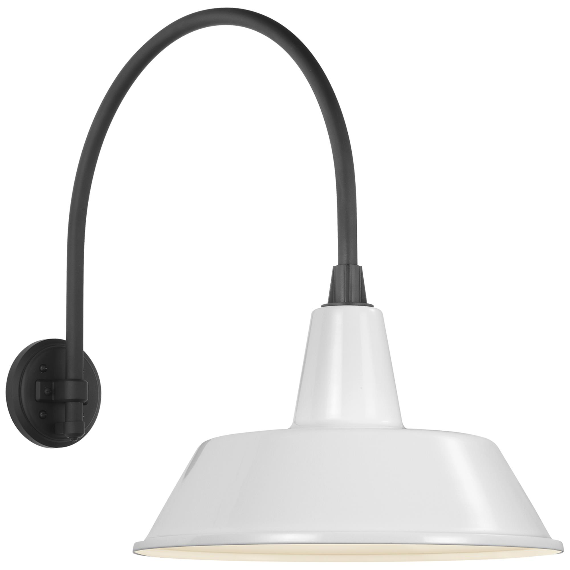 Shown in Matte Black finish and White shade