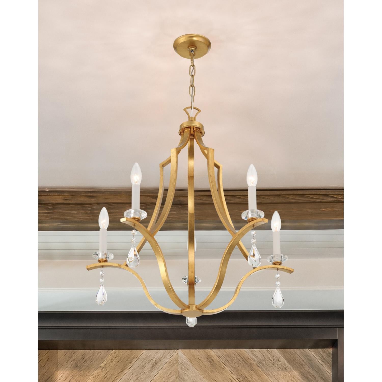 Perry 25 Inch 5 Light Chandelier by Crystorama