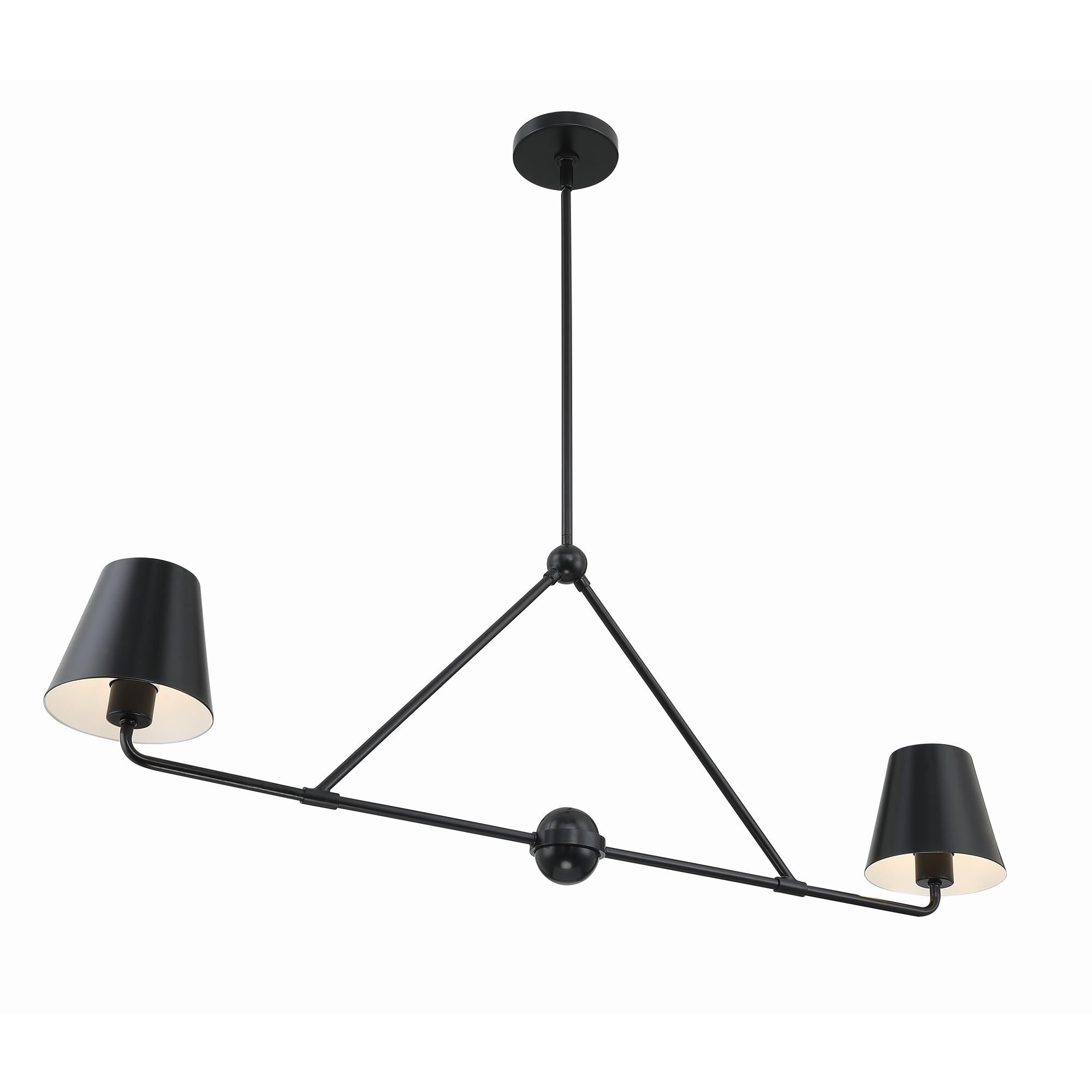 Shown in Matte Black finish and Steel glass and Steel shade