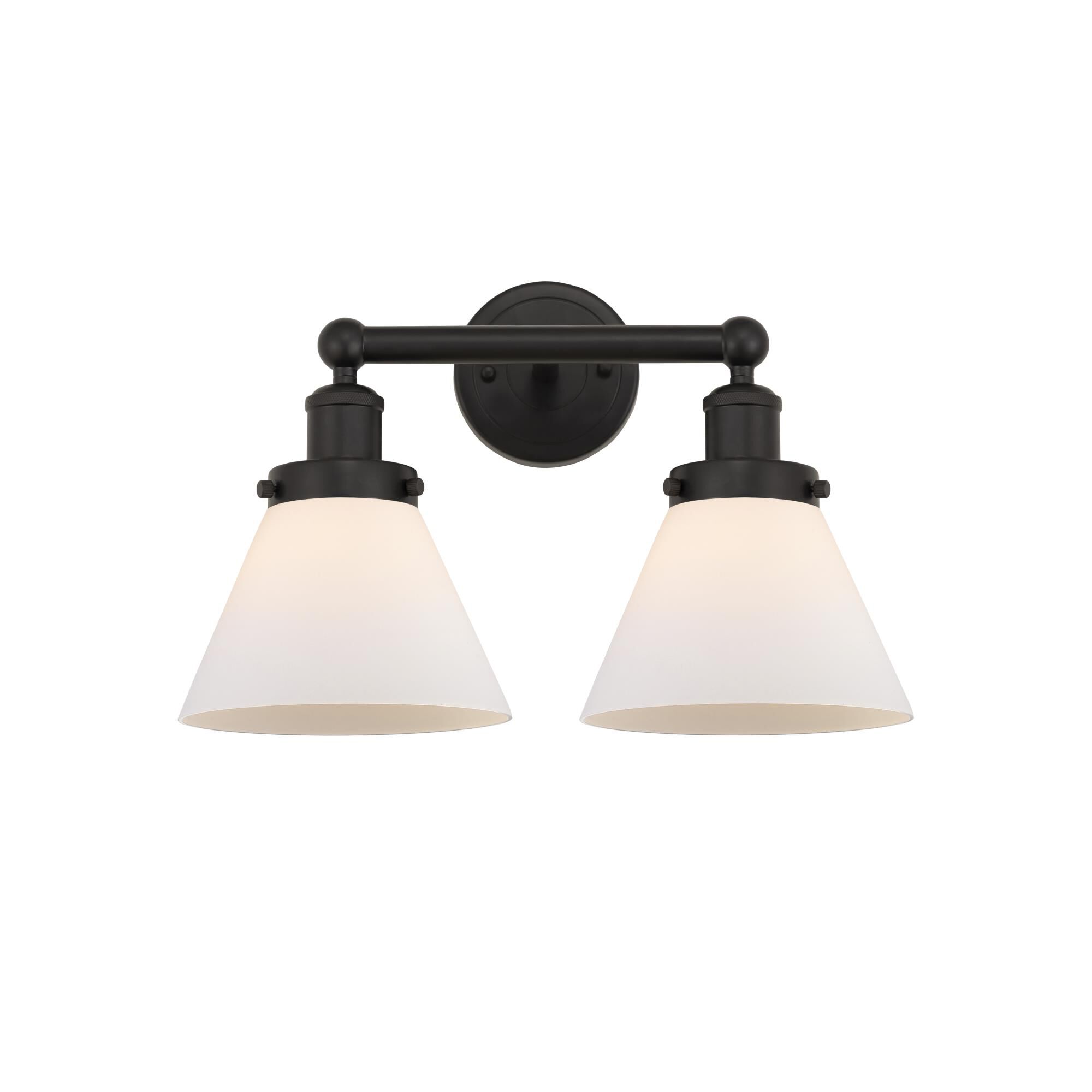 Shown in Oil Rubbed Bronze, Matte White finish and Matte White glass and Matte White Glass shade