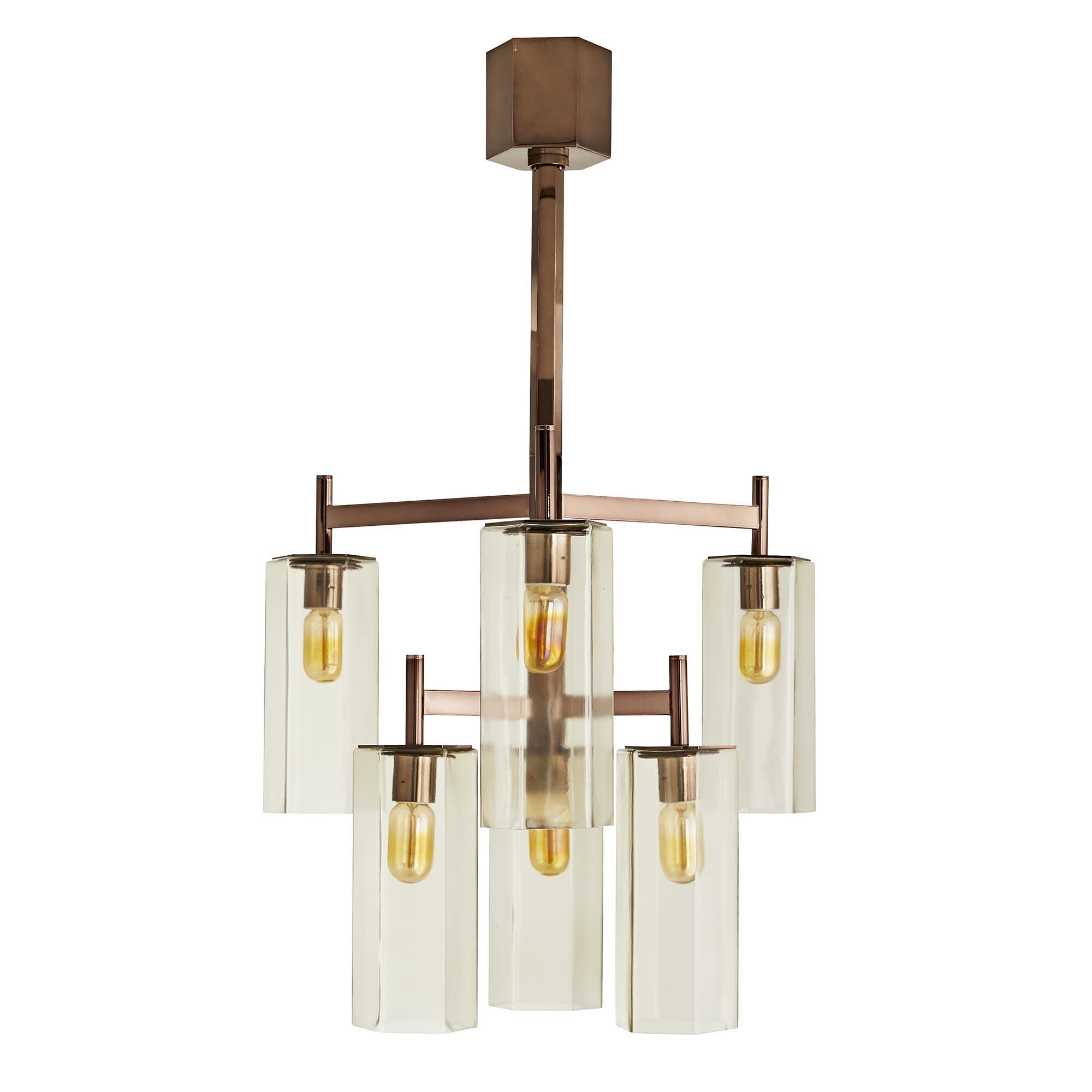 Shown in Brown Nickel finish and Smoke glass