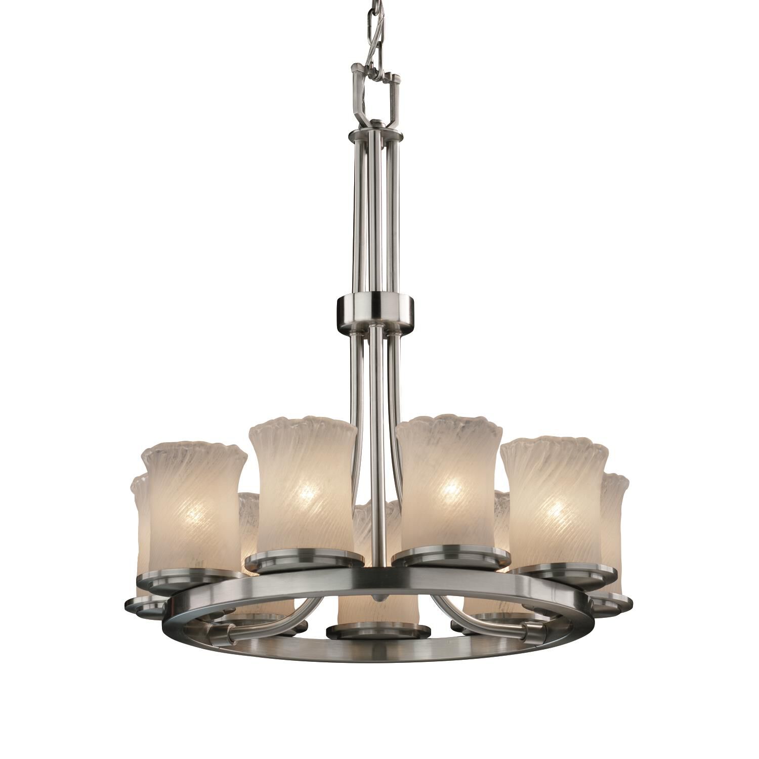 Veneto Luce 23 Inch 9 Light Chandelier by Justice Design Group