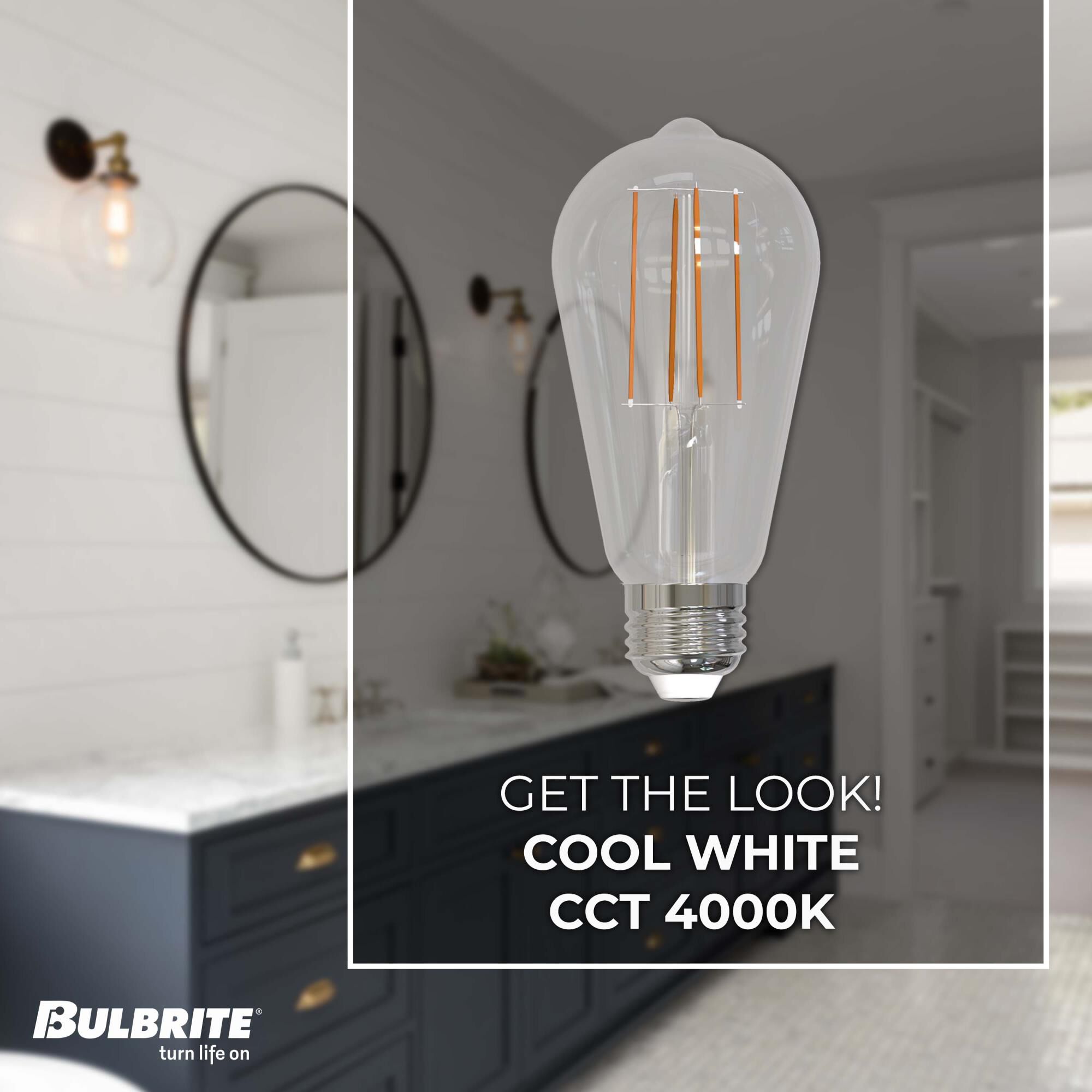 Dimmable 7 Watt 4000K ST18 LED Light Bulb,