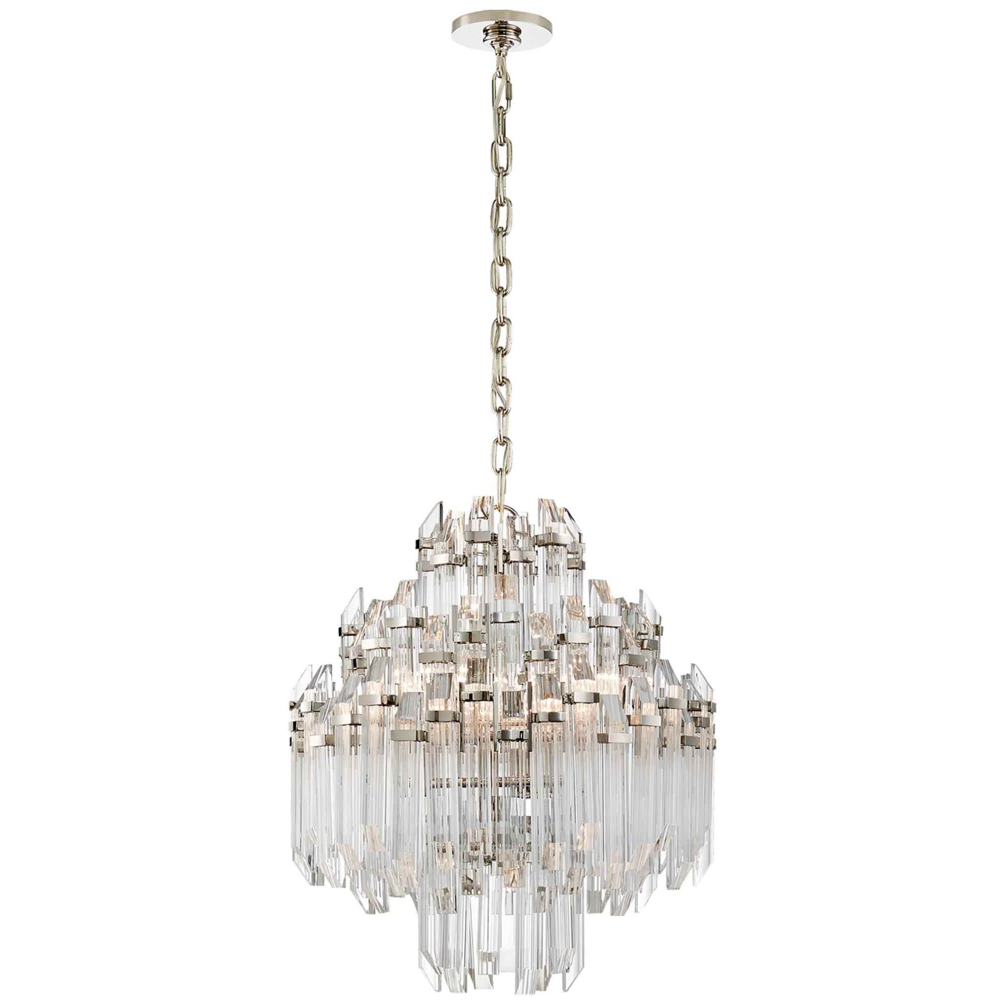 Shown in Polished Nickel With Clear Acrylic finish and Clear Acrylic glass